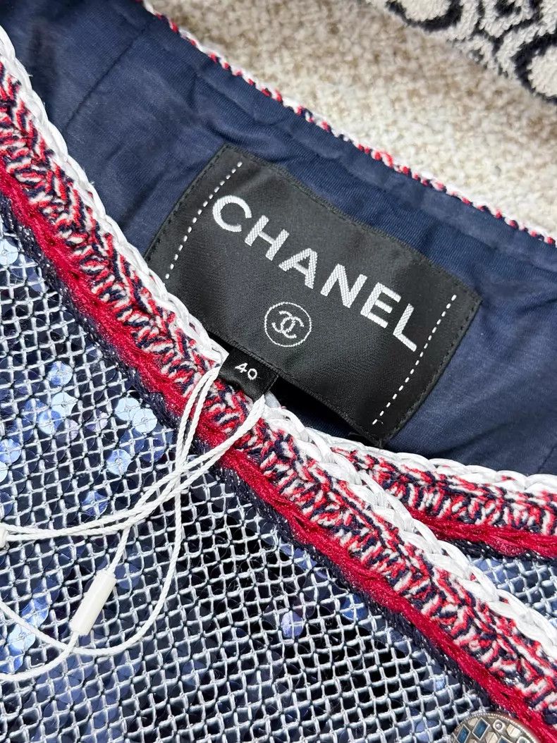 Chanel Chanel Ice blue sequin red woven rolled edge jacket Size S / US 4 / IT 40 - 5 Thumbnail