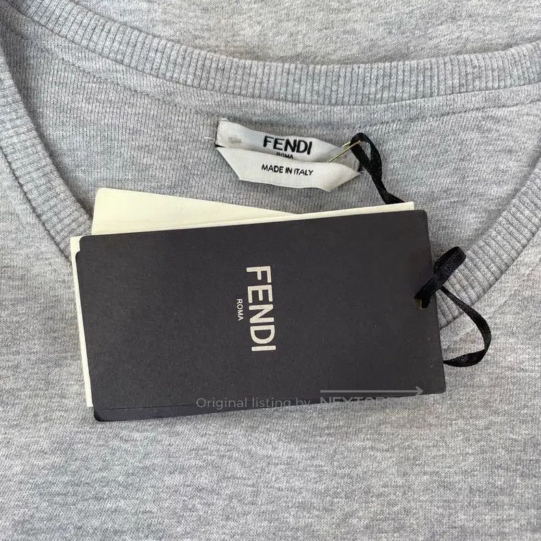 Fendi Fendi Gray Cartoon Printed Hoodie, 100% Pure Cotton Fabric Size XS / US 0-2 / IT 36-38 - 5 Thumbnail