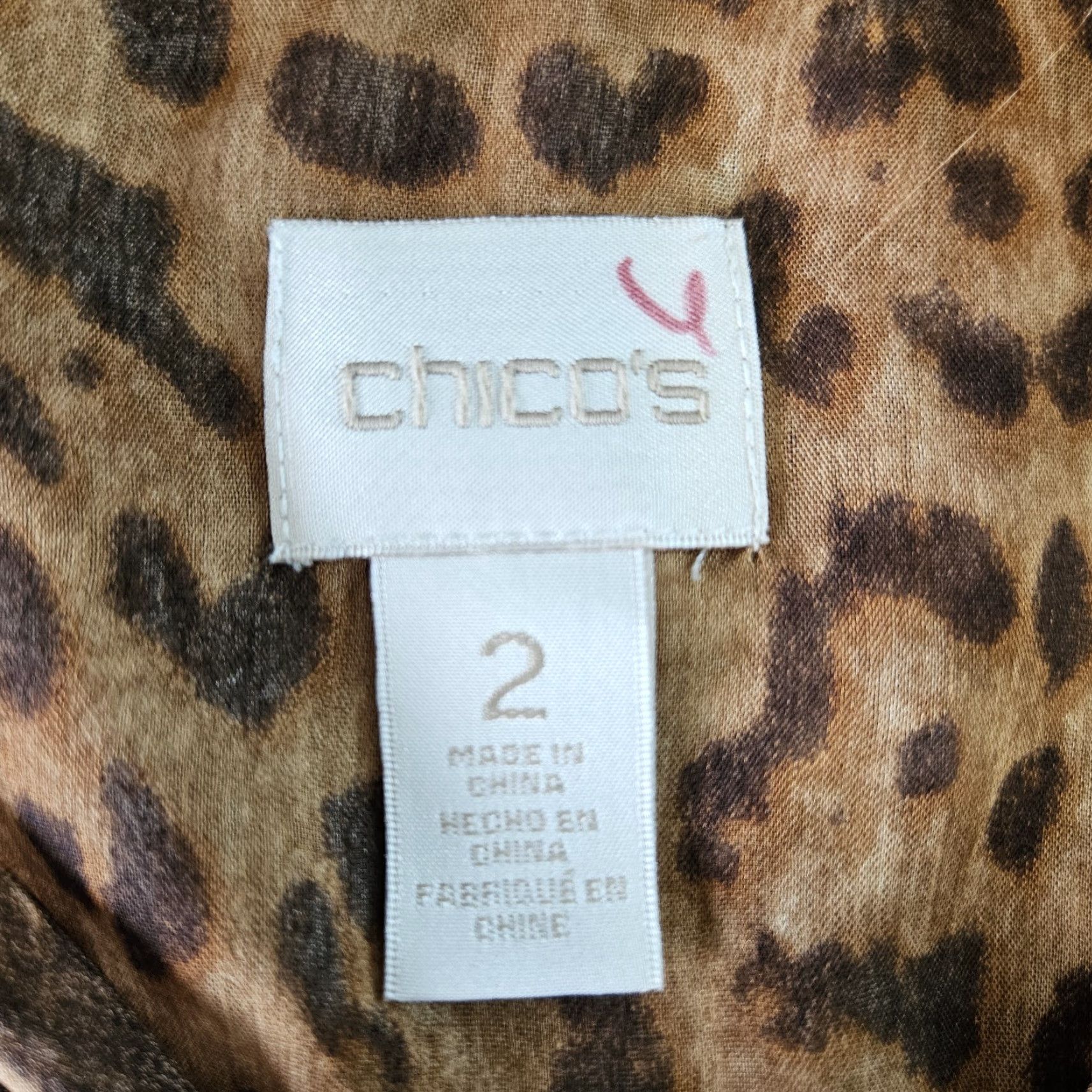 Vintage Chico's Womens Button Up Top Sz Large Brown Animal Print Sheer Long Sleeve Blouse Shirt Womens Size L / US 10 / IT 46 - 5 Thumbnail