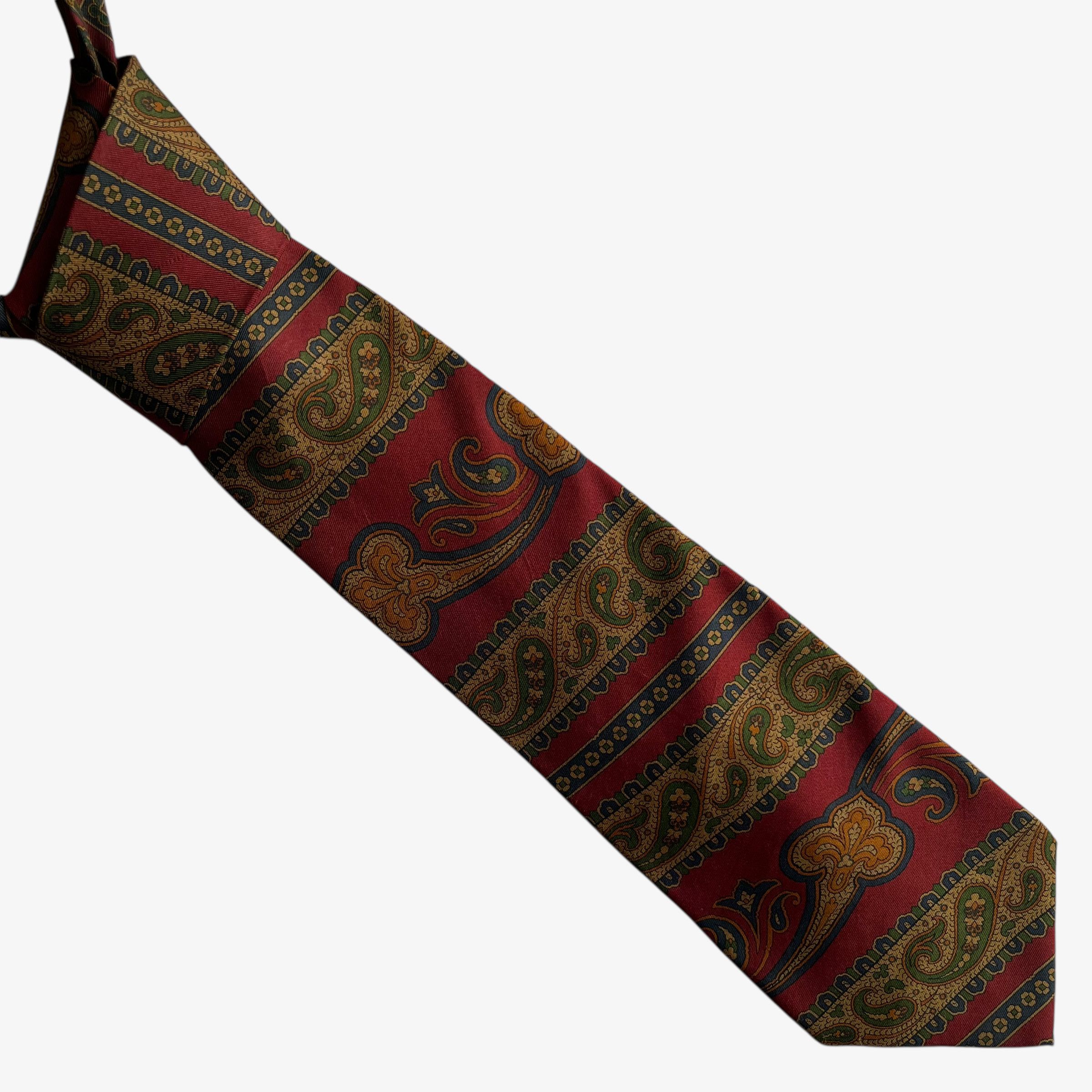Tommy Hilfiger Vintage 90s Tommy Hilfiger Paisley Striped Print Silk Tie Size ONE SIZE - 1 Thumbnail