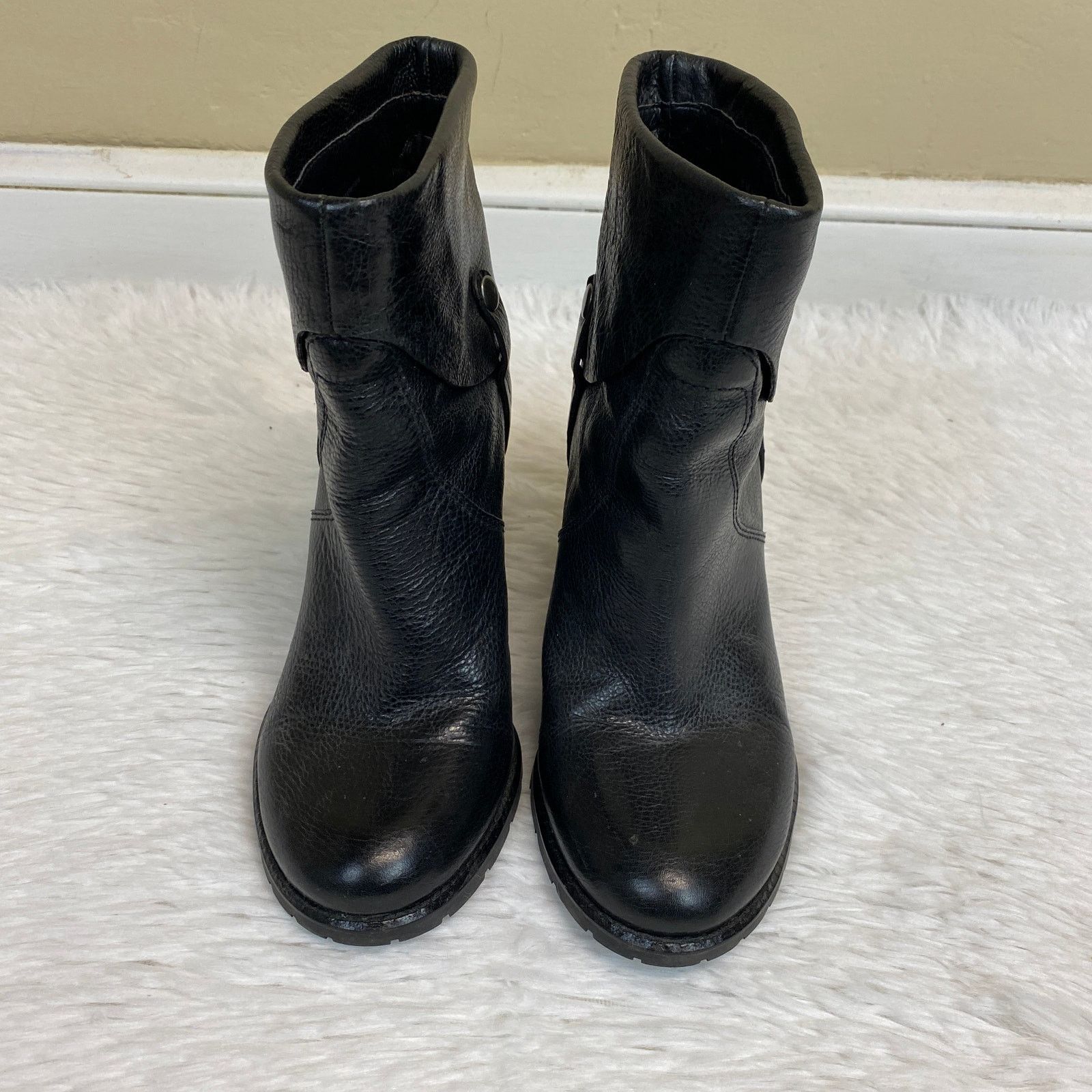 Franco Sarto Franco Sarto Occela Black Leather Ankle Boots Size 8 Size US 8 / IT 38 - 3 Thumbnail