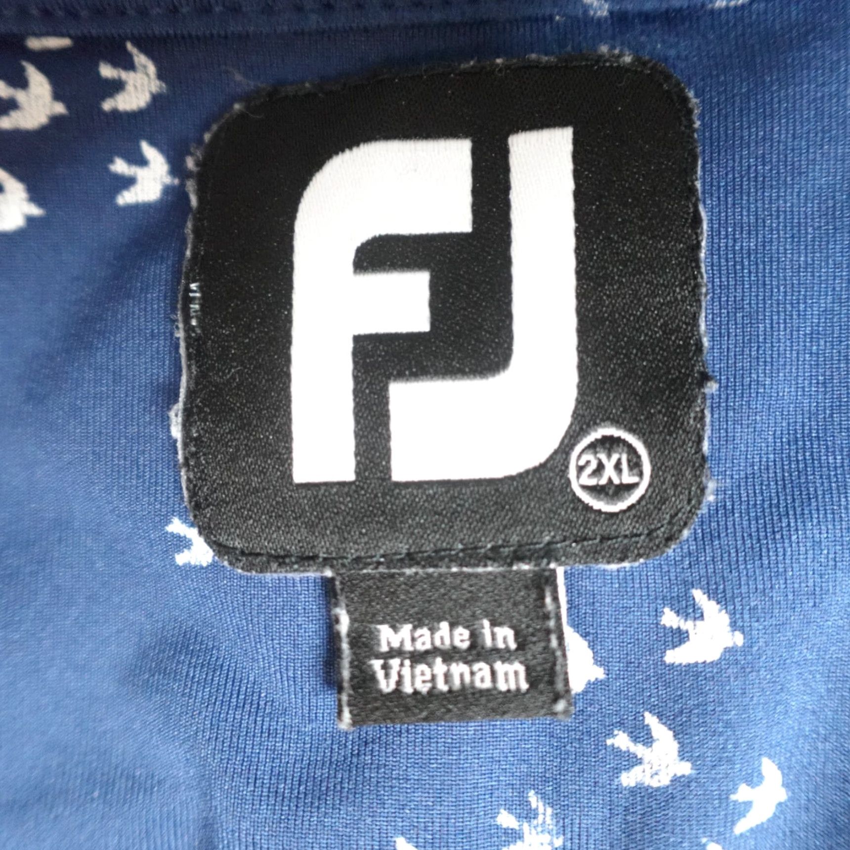 Footjoy FootJoy Polo Shirt 2XL All Over Print White Doves Embroidered W Polo Men Short Sleeve Collared Performance Golf Blue Size US XXL / EU 58 / 5 - 5 Thumbnail