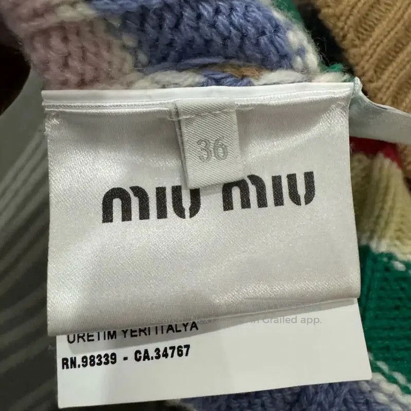 Miu Miu Miu Miu Multicolor Cropped Cashmere Sweater . Size XS / US 0-2 / IT 36-38 - 4 Thumbnail