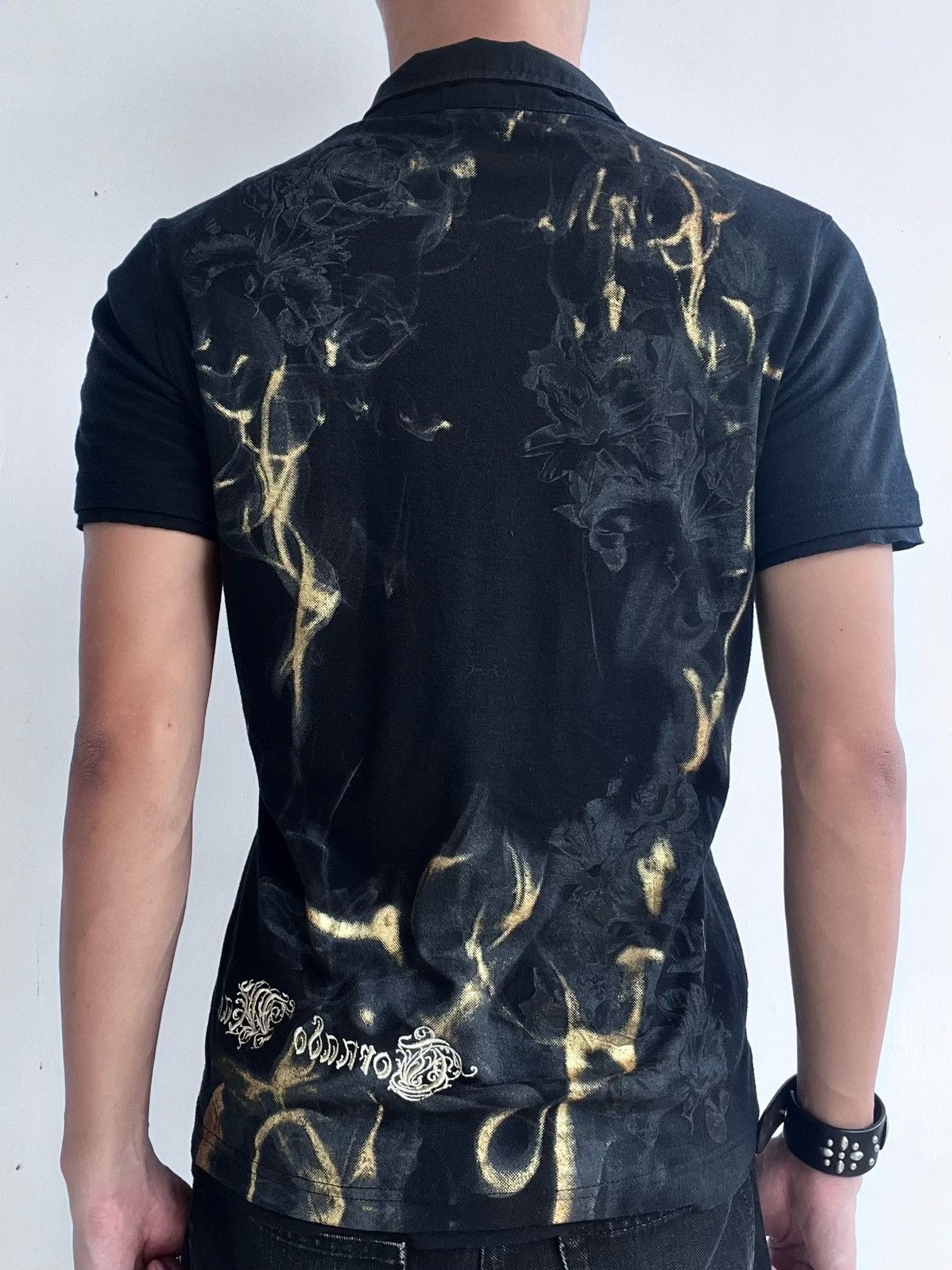 Tornado Mart 2000s Tornado Mart V-Kei Smoke Floral Polo Shirt | Grailed