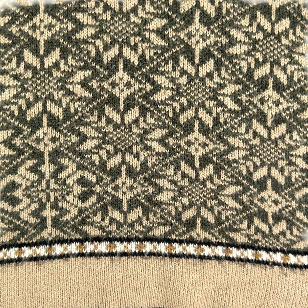 Vintage VINTAGE Sonoma Sweater Womens LARGE Green Black Nordic Knit Snowflake V Neck 90s Size L / US 10 / IT 46 - 6 Thumbnail