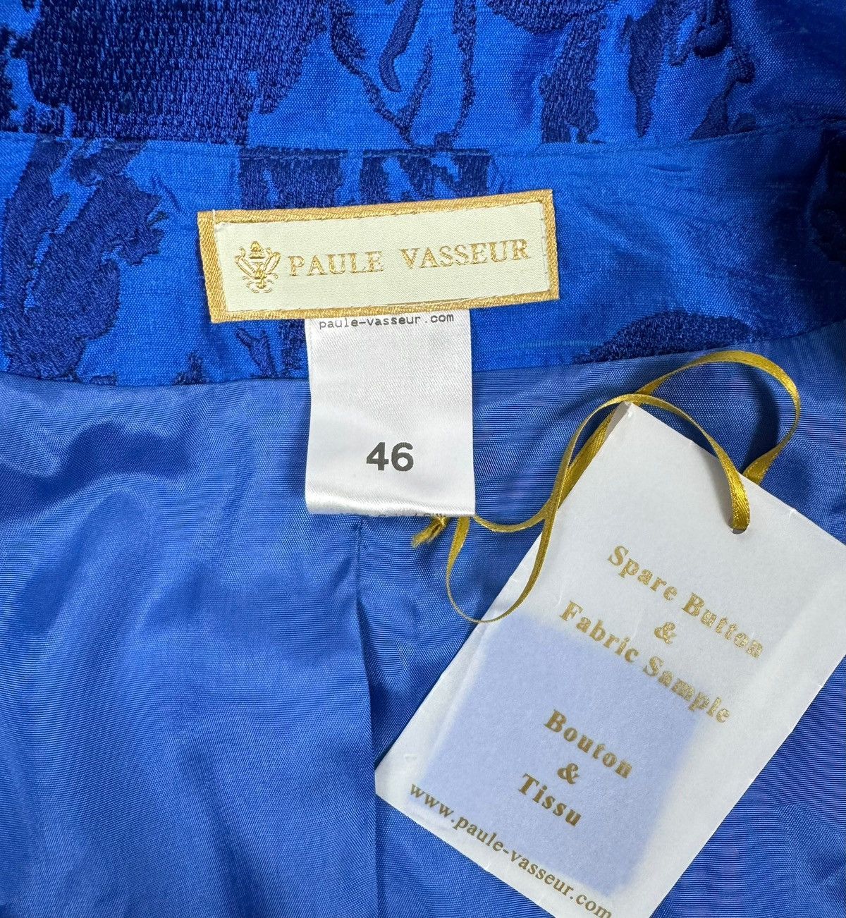 Designer Paule Vasseur Silk Jacket Embroidered Details size FR46 Size XL / US 12-14 / IT 48-50 - 11 Thumbnail
