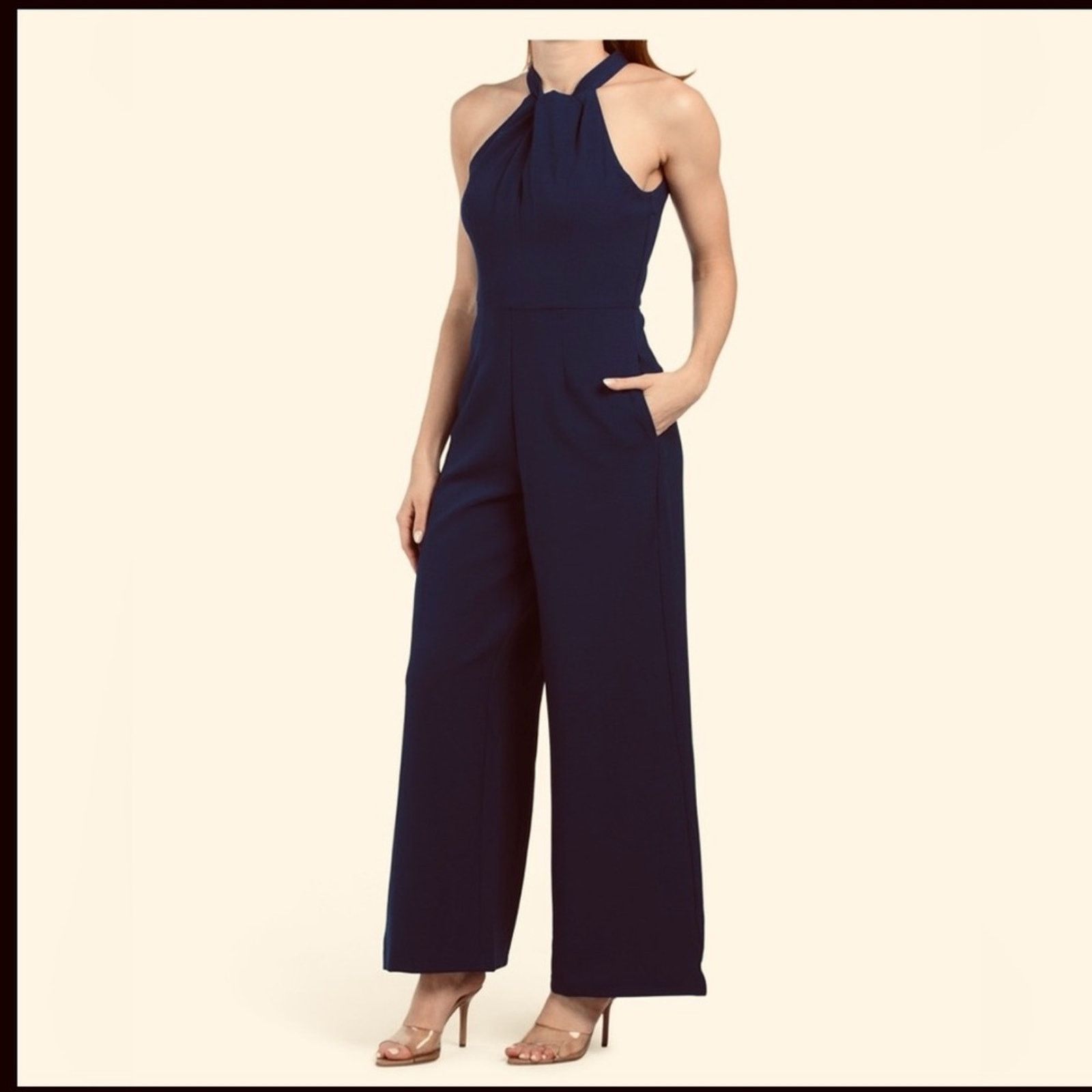 Other 🎉LAST PIECE 🎉JULIA JORDAN‎ Halter Twist Neck Jumpsuit Size 30" / US 8 / IT 44 - 1 Thumbnail