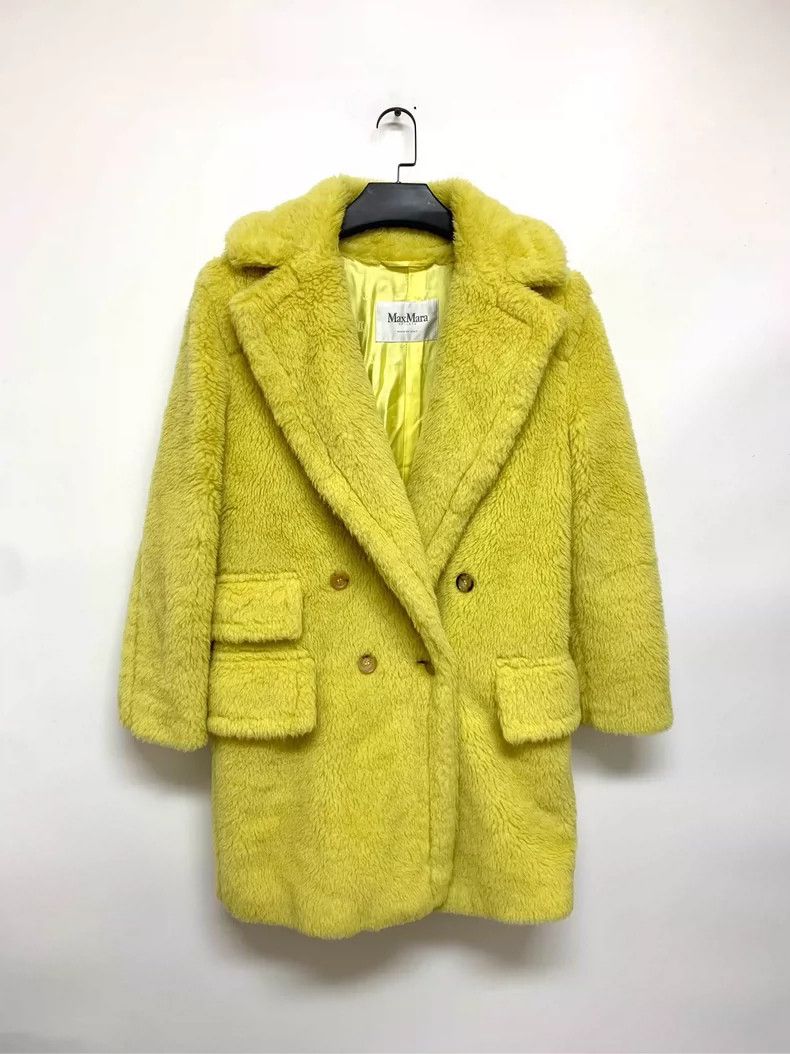 Max Mara Lemon yellow teddy coat
