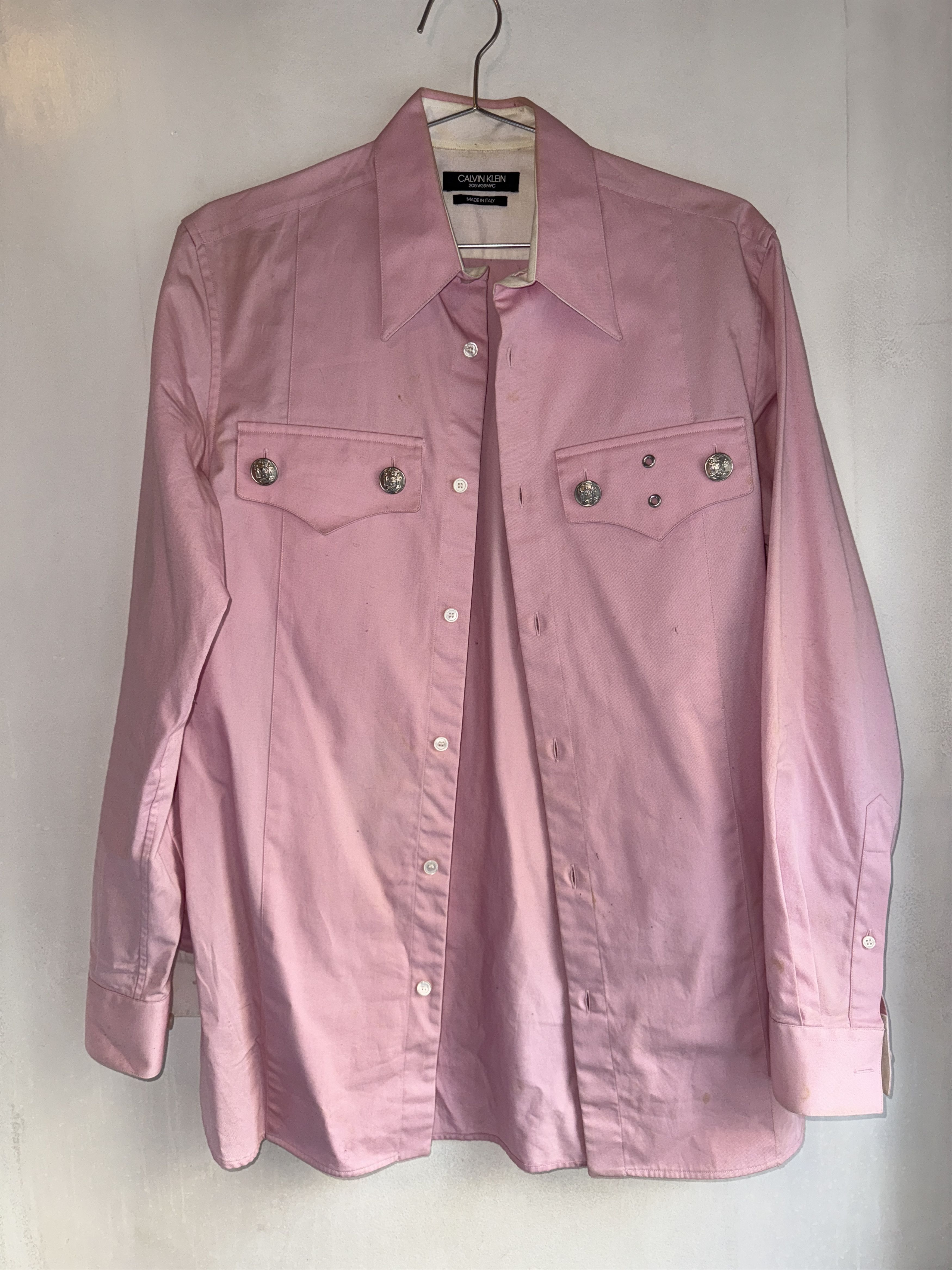Calvin Klein 205W39NYC Raf Simons Pink Officer Shirt, 39