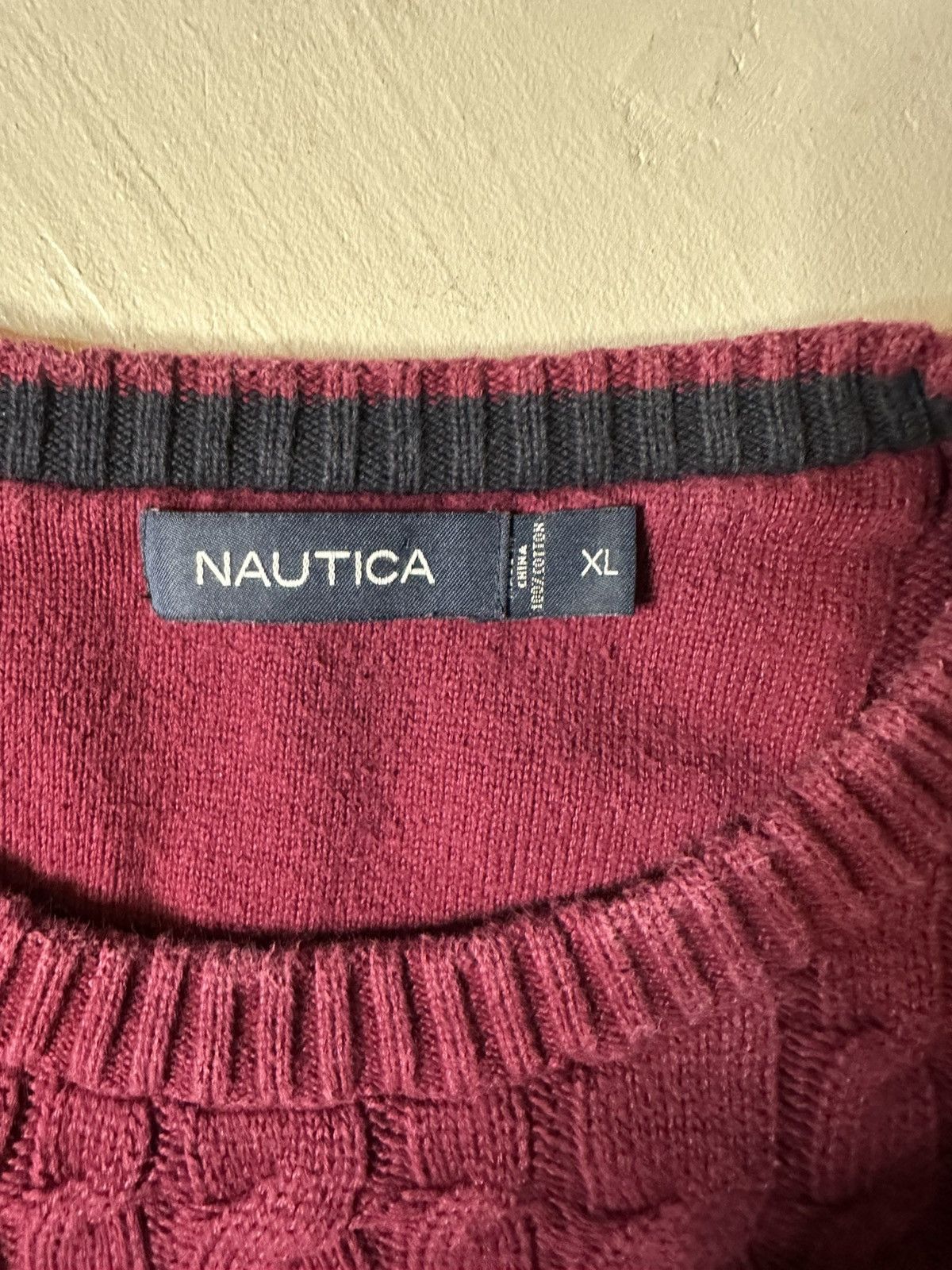 Nautica Vintage Waffle Knot Nautica Knitted Sweater Size US XL / EU 56 / 4 - 4 Thumbnail