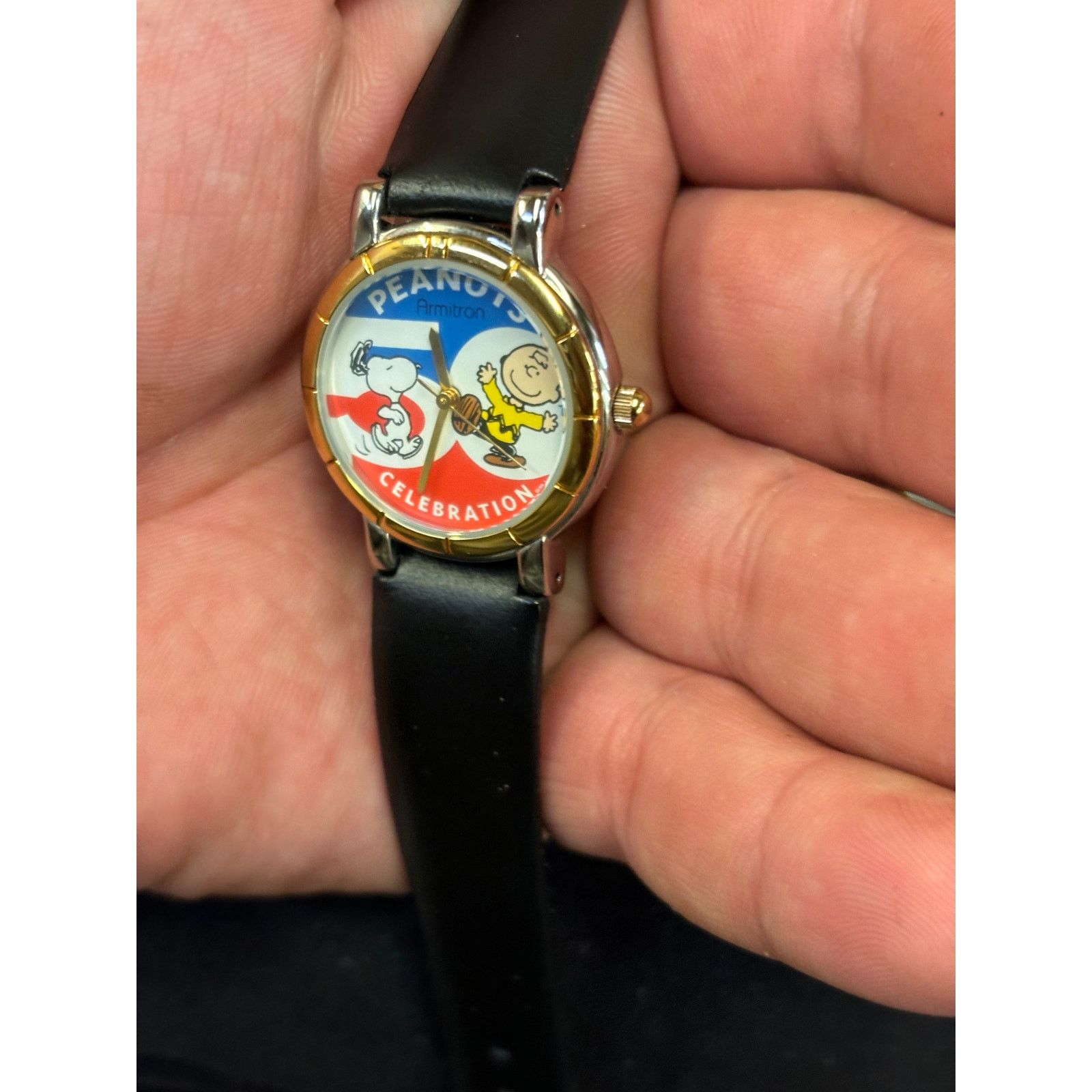 (B).Stroy Armitron Peanuts 50th Anniversary Watch! New Battery! Size ONE SIZE - 5 Thumbnail