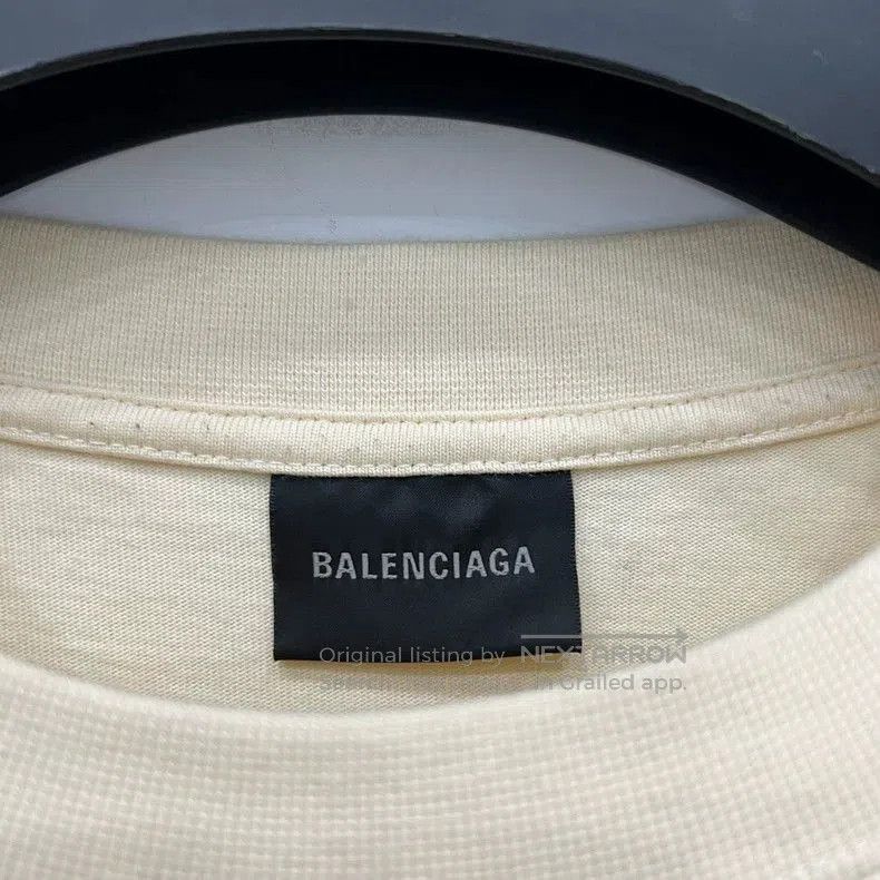 Balenciaga Balenciaga Beige Logo Print Short Sleeve. Size US M / EU 48-50 / 2 - 5 Thumbnail