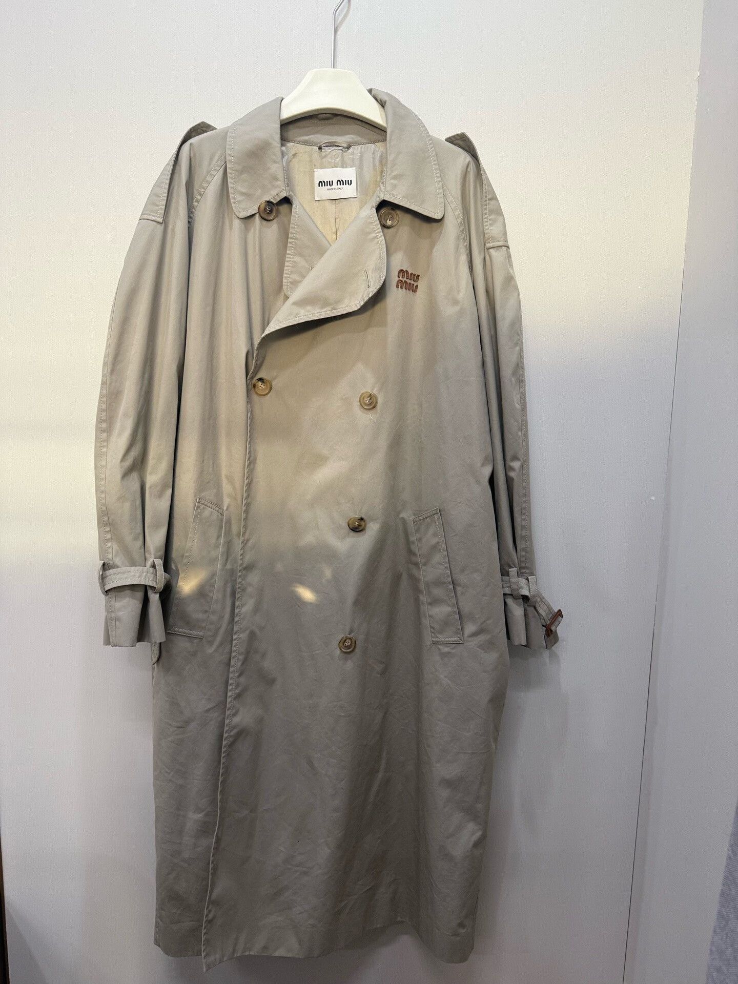 Miu Miu Miu Miu Double-Breasted Cotton Trench Coat Size XS / US 0-2 / IT 36-38 - 1 Thumbnail