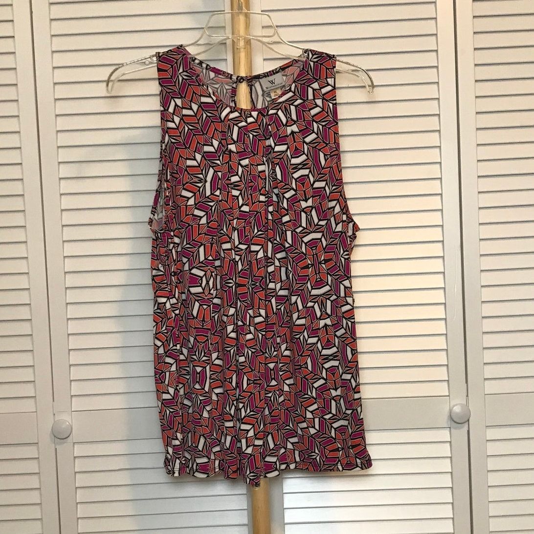 Worthington Worthington Geometric Round Neckline Sleeveless Blouse XL Size XL / US 12-14 / IT 48-50 - 1 Thumbnail