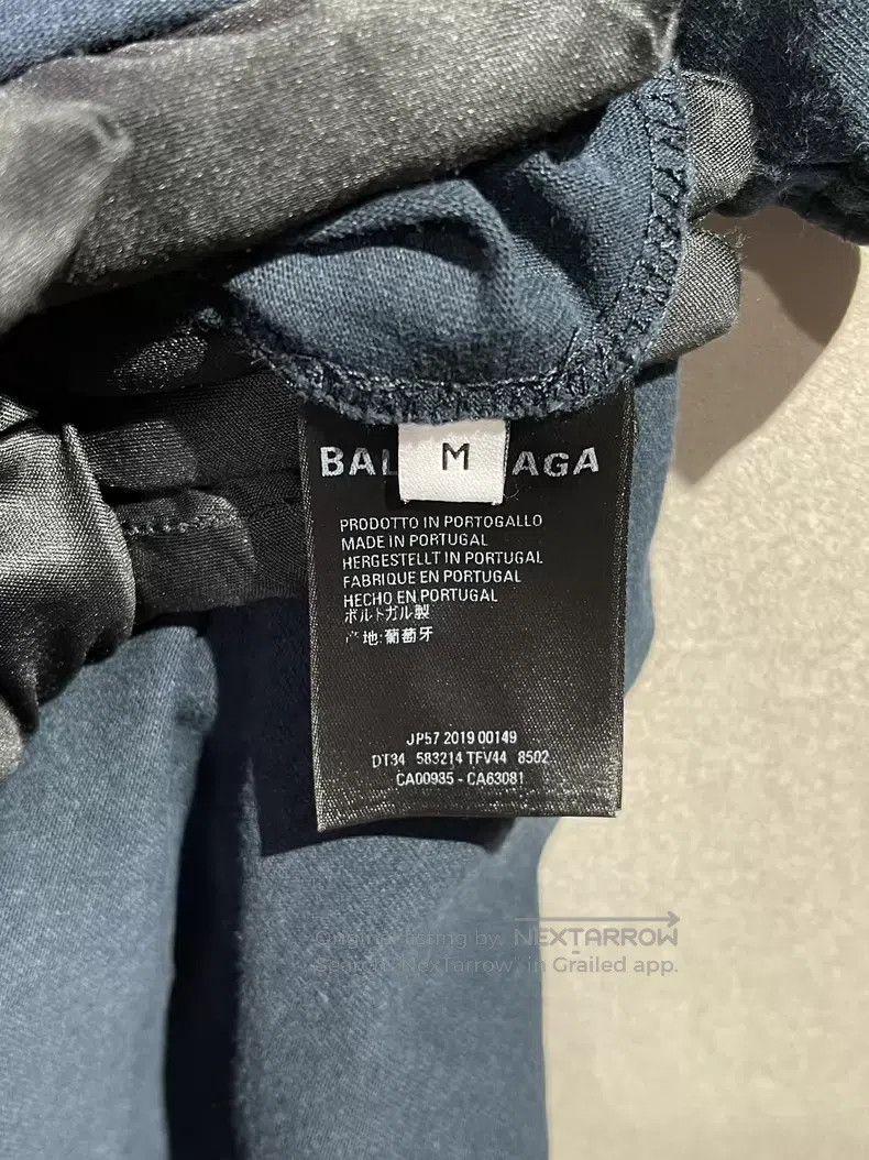 Balenciaga Balenciaga Dark Blue Cursive Letter Short Sleeve Size US M / EU 48-50 / 2 - 5 Thumbnail