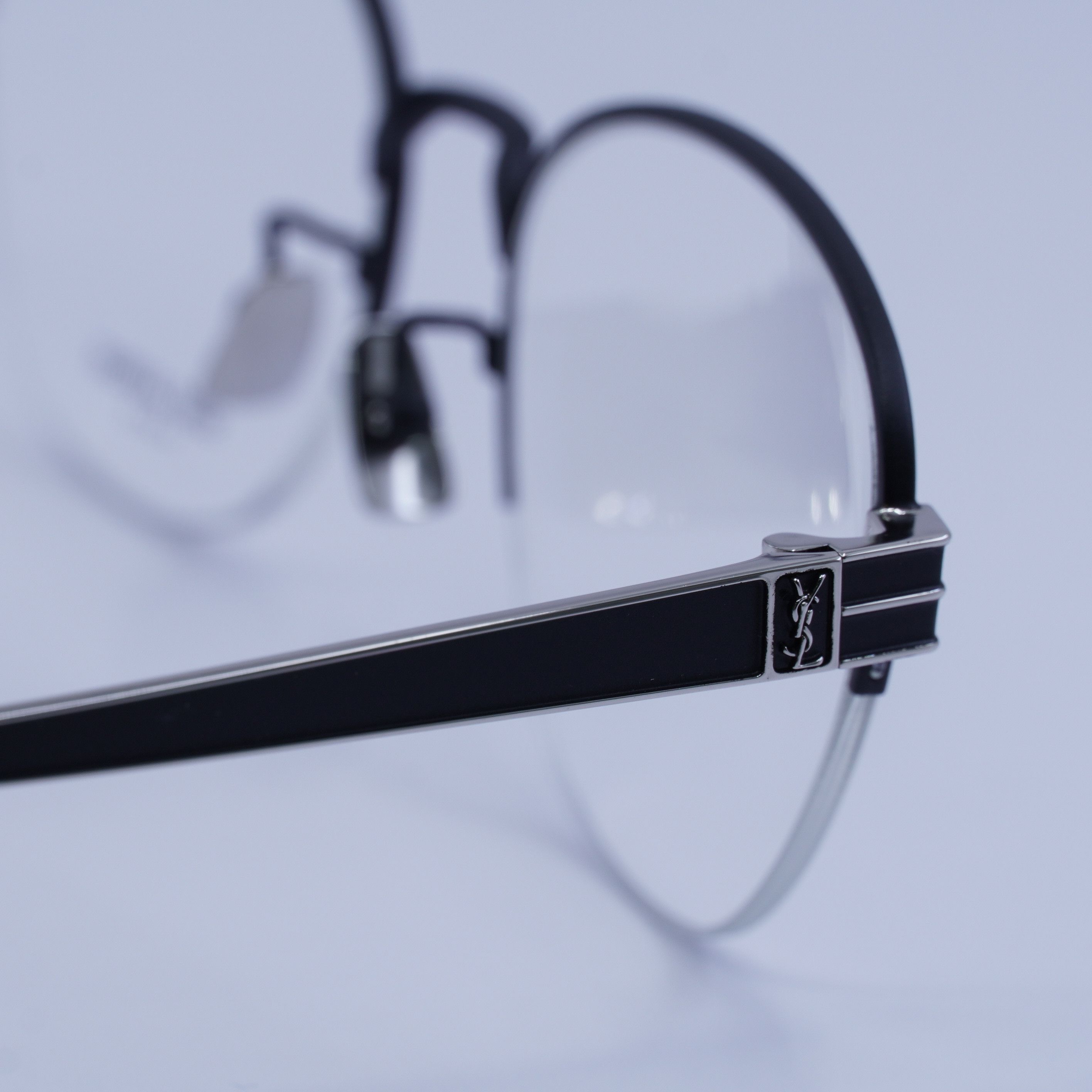 Saint Laurent Paris Saint Laurent SL M64 004 Eyeglasses Black/Silver 54mm Size ONE SIZE - 9 Thumbnail