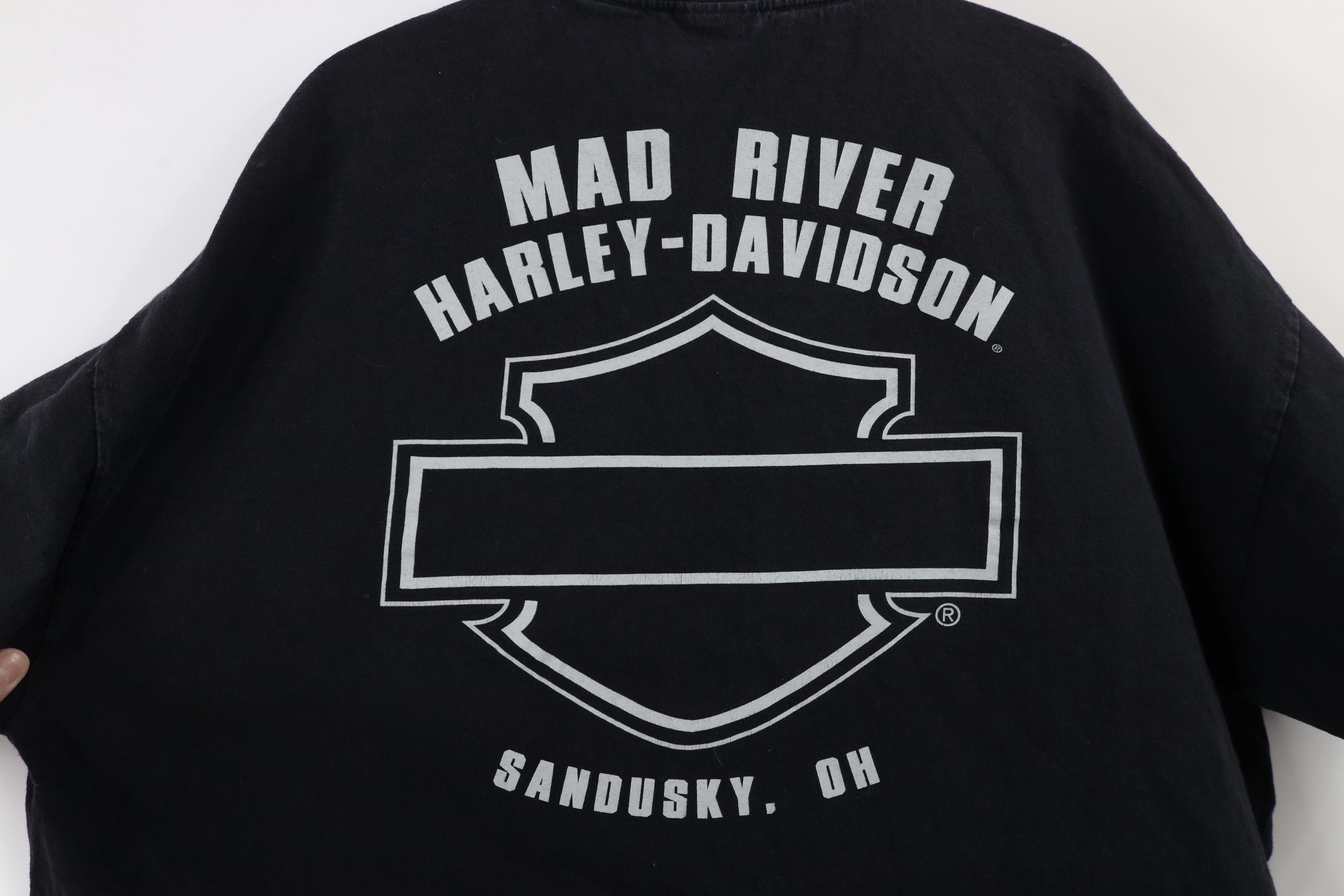 Harley Davidson × Vintage Y2K Harley Davidson Spell Out Eagle Big Logo T-Shirt Black Size US XXL / EU 58 / 5 - 10 Thumbnail