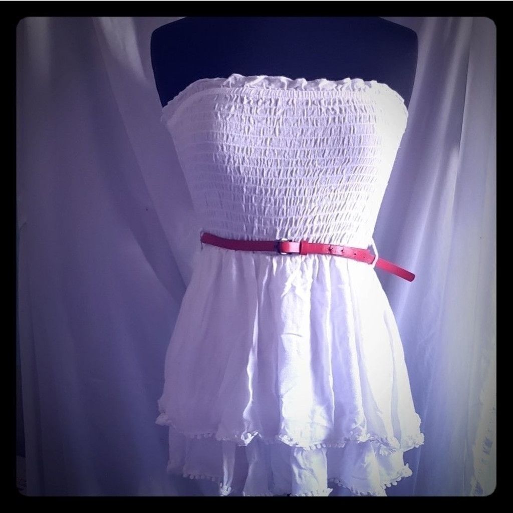 Other Pleated Tube Top Ruffled Hem Romper Size 26" / US 2 / IT 38 - 2 Thumbnail