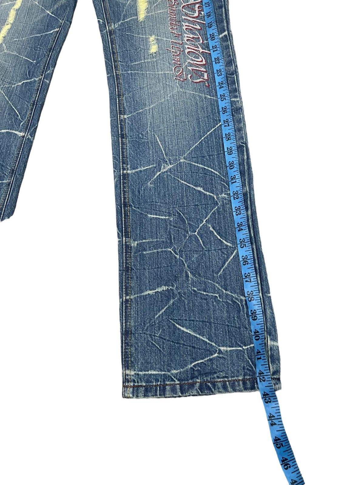 Japanese Brand × Vintage Rare ! Vintage Nylaus Clothing Distressed Flared Jeans Size US 31 - 18 Thumbnail
