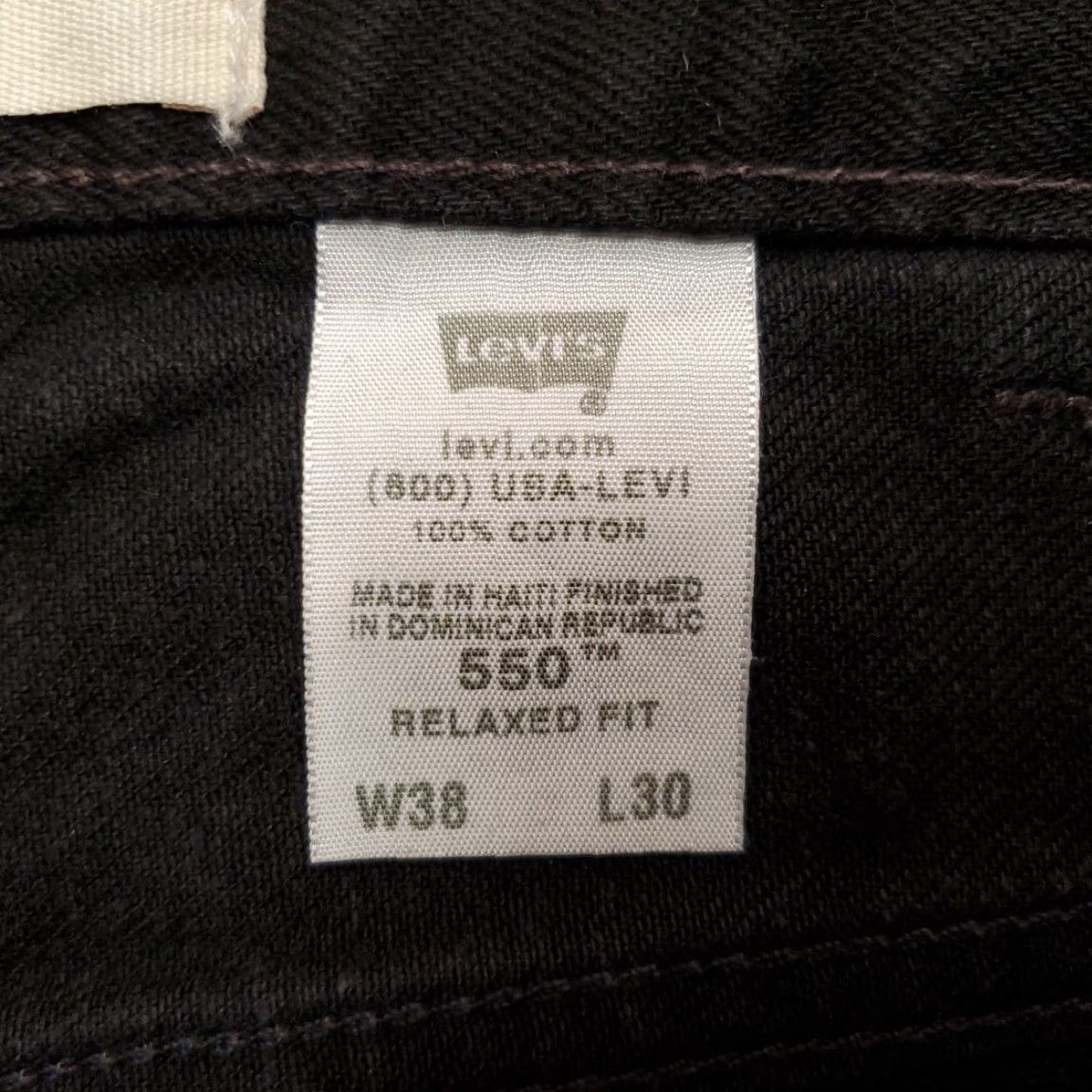 Denime VINTAGE Levis Jeans Mens 38x30 Black 550 Denim Relaxed Straight 5-Pocket Comfort Y2k USA 90s Mens Size US 38 / EU 54 - 5 Thumbnail