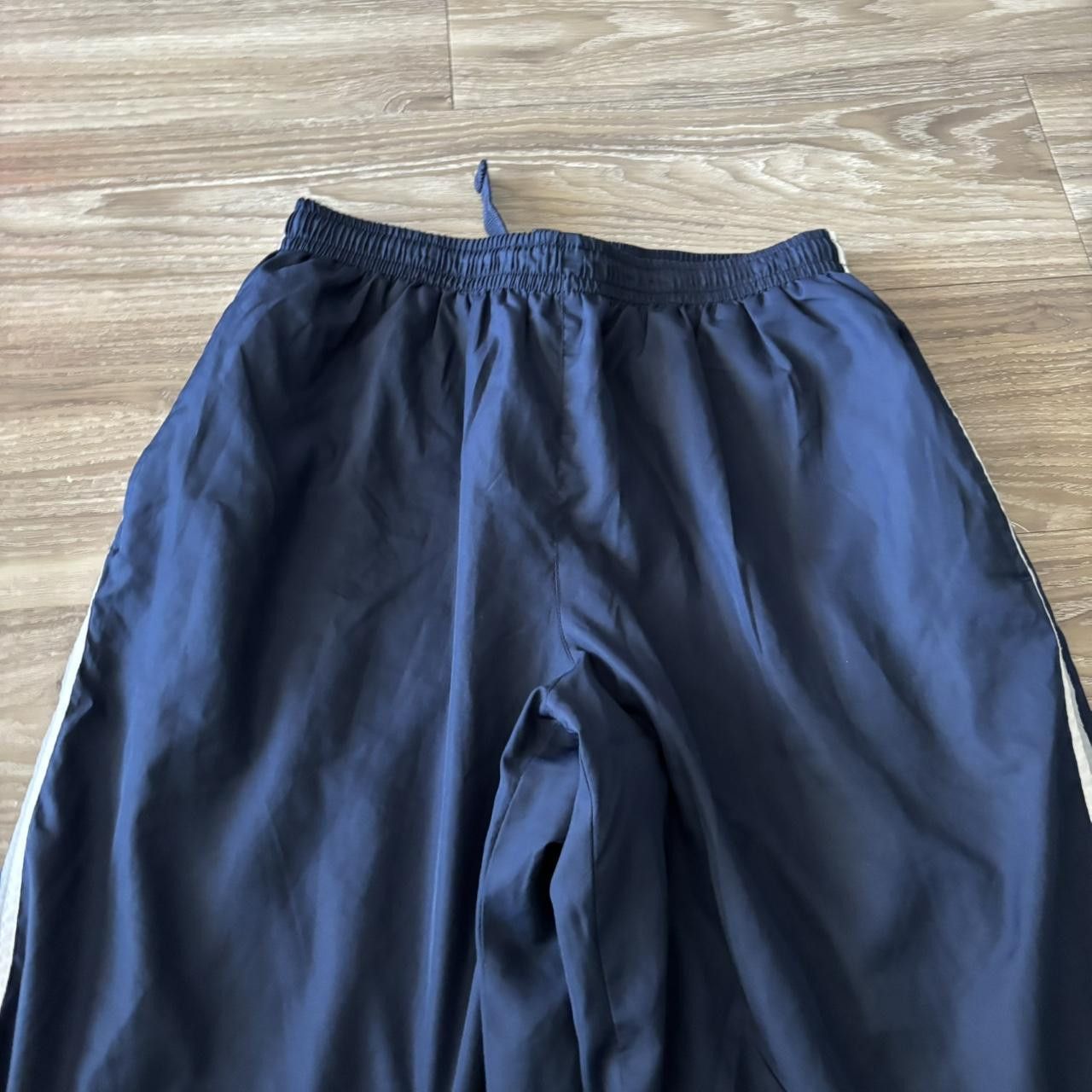 Japanese Brand Crazy Vintage Y2K/2000s Baggy Navy Blue Striped Skater Style Streetwear Track Pants! Size L Size US 32 / EU 48 - 4 Thumbnail