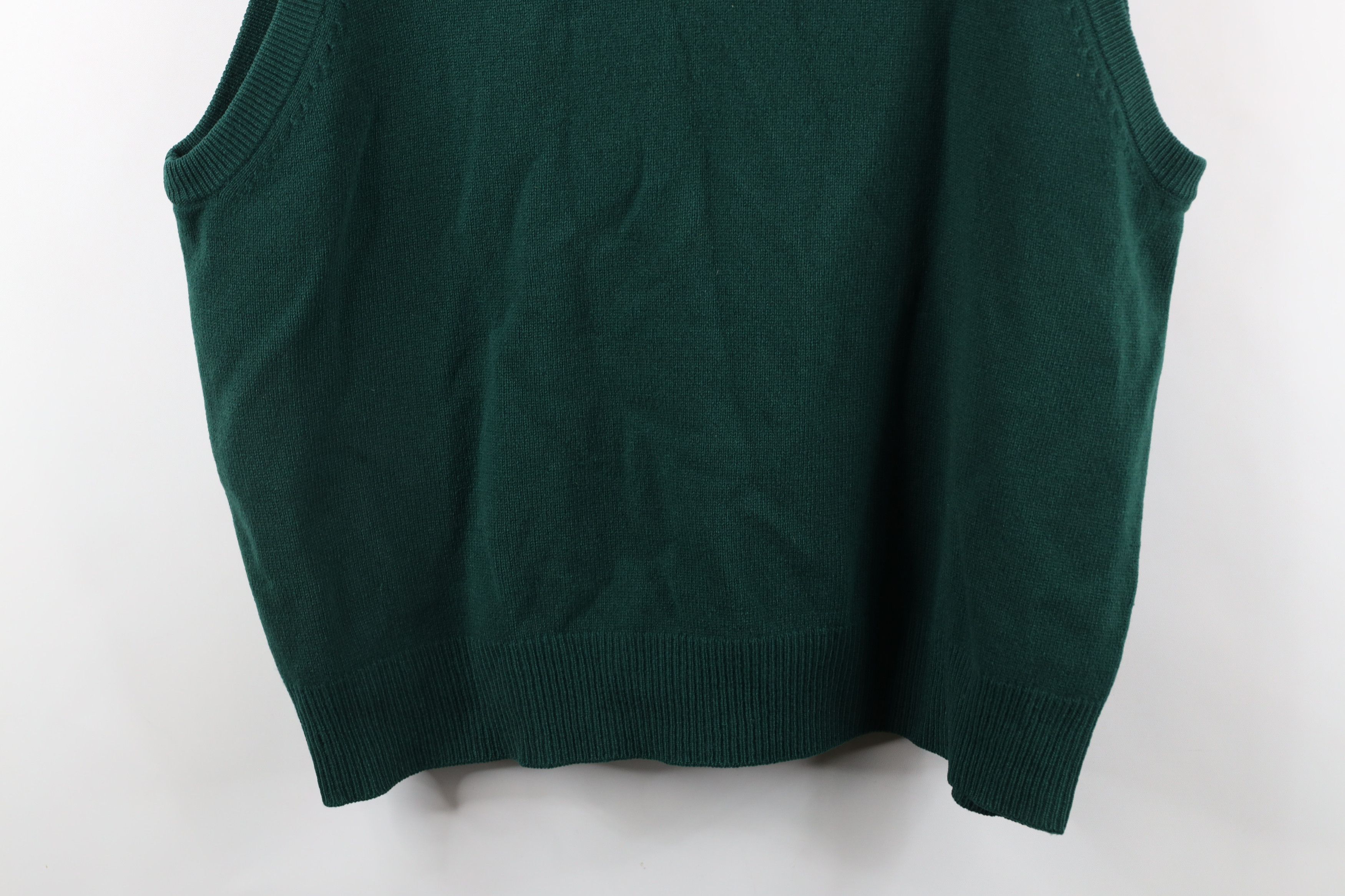Vintage Vintage 80s 90s Streetwear Wool Knit Sweater Vest Green Size US XL / EU 56 / 4 - 3 Thumbnail
