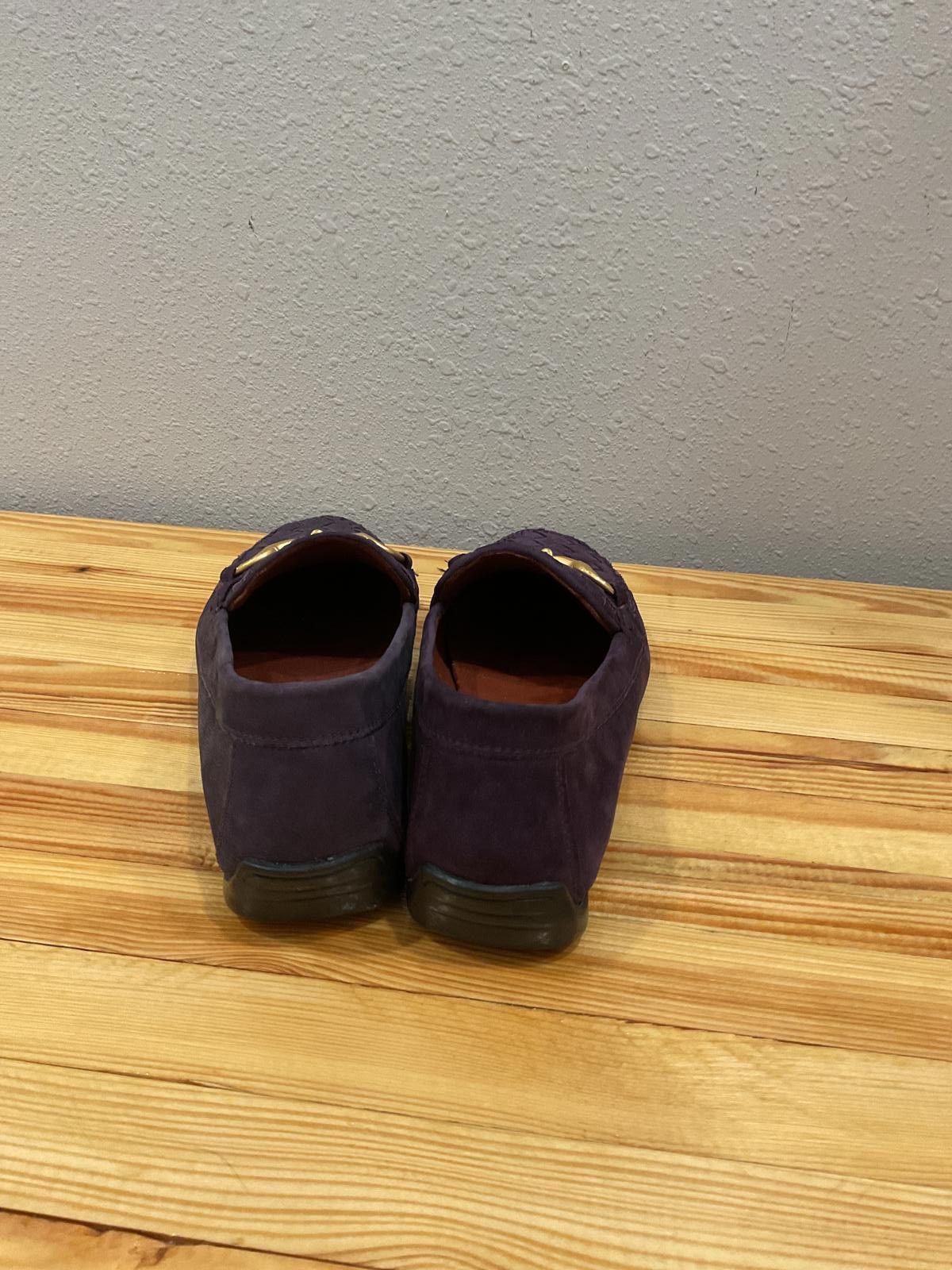Designer Robert Zur Purple and Gold Loafers Size US 7.5 / IT 37.5 - 7 Thumbnail