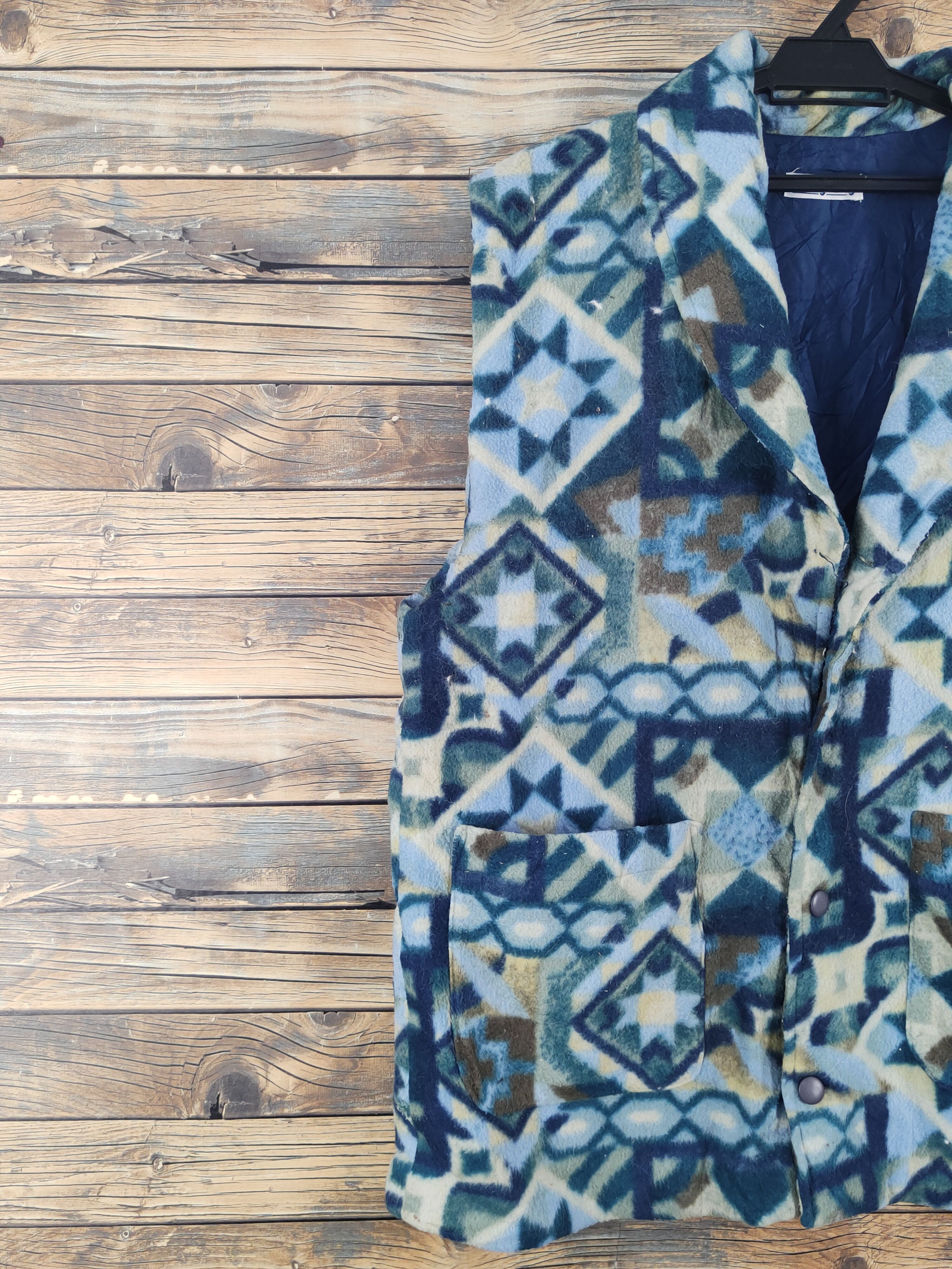 Japanese Brand × Vintage Milky Way Blue Green Wool Vests Size US L / EU 52-54 / 3 - 4 Thumbnail