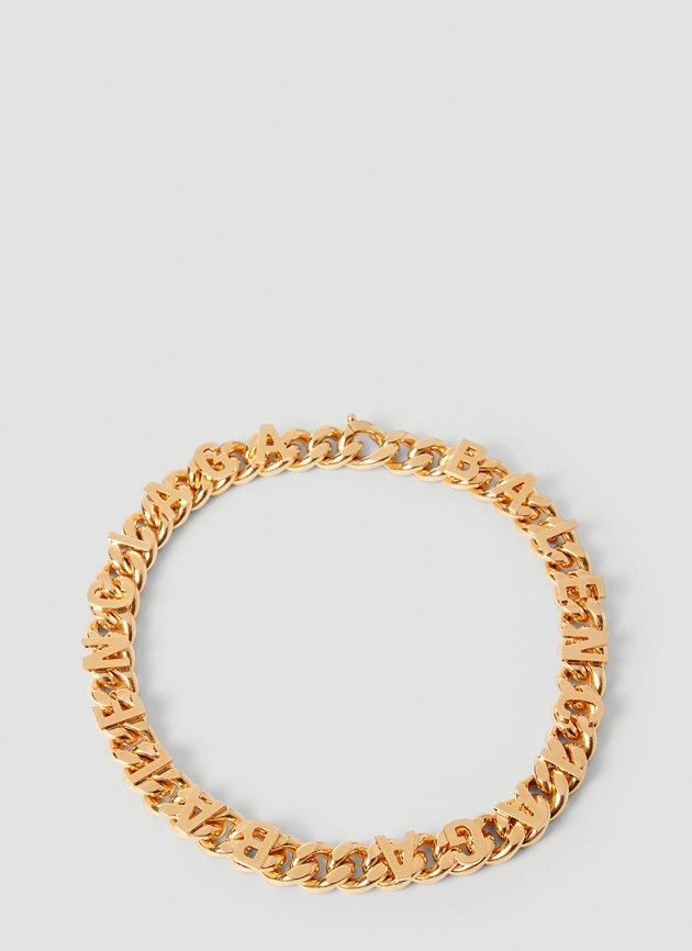 Balenciaga o1bcso1str1024 Size: S / Chain Logo Necklace in Gold Size ONE SIZE - 3 Thumbnail