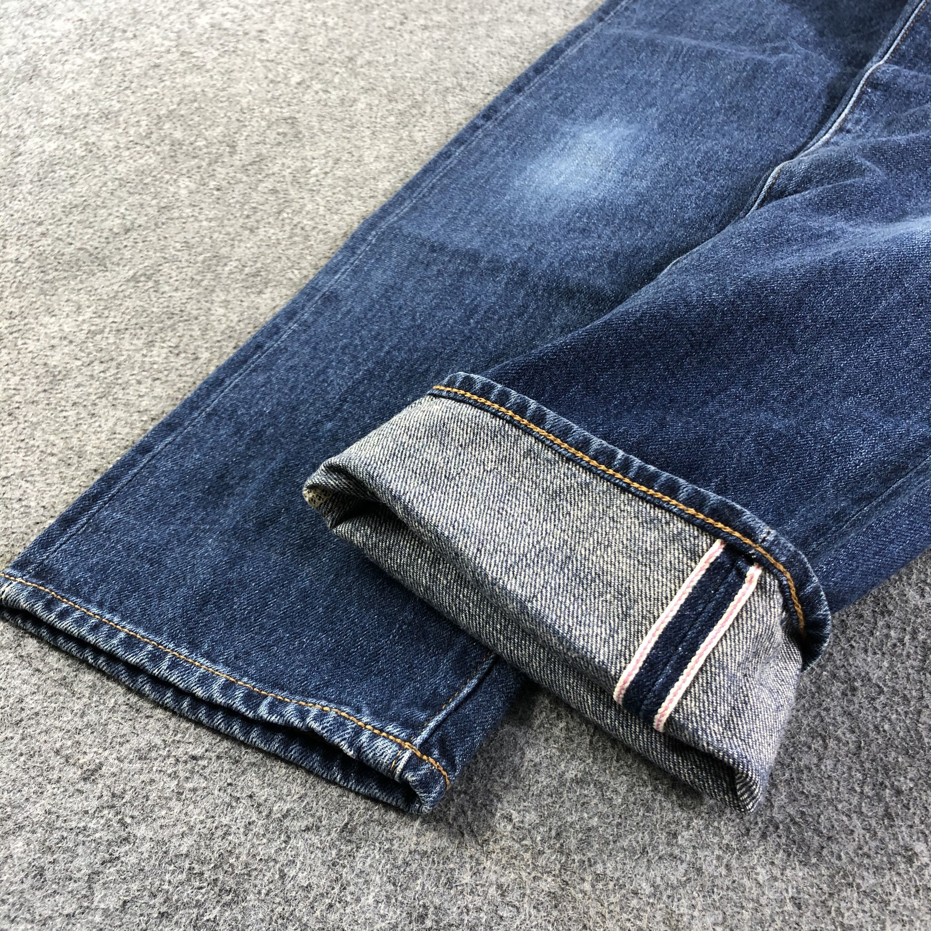 Japanese Brand Blue Wash Uniqlo Jeans Straight Redline Denim -J2715 Size US 31 - 5 Thumbnail