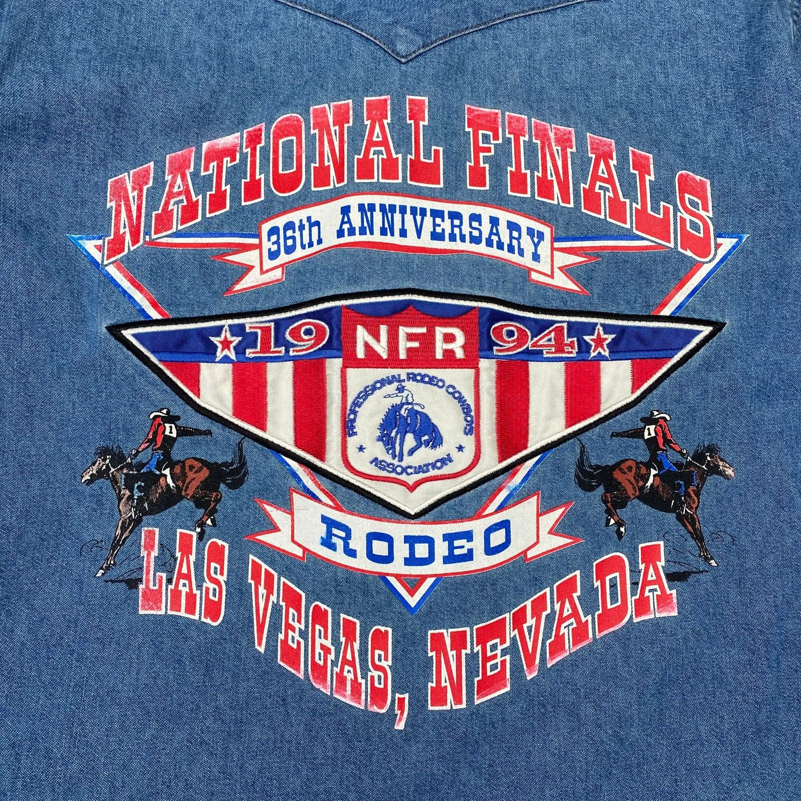 Vintage × Wrangler Vintage 1994 Wrangler NFR National Finals Rodeo Denim Small Size US S / EU 44-46 / 1 - 10 Thumbnail