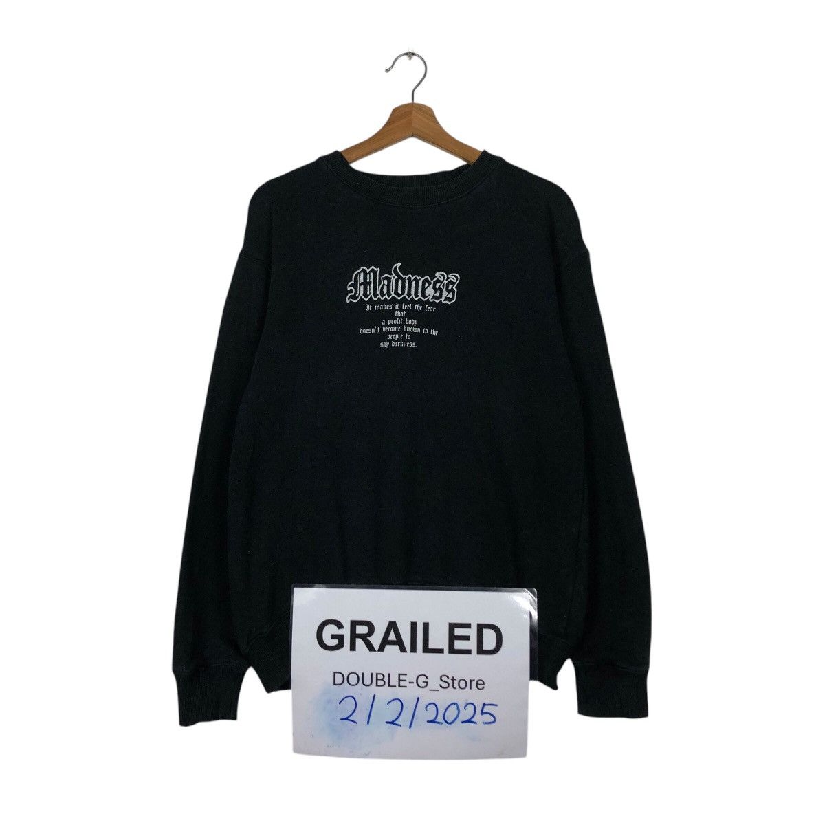 Japanese Brand 📌Vintage Sweatshirt Madness Punk Design Chrome Hearts Style Size US M / EU 48-50 / 2 - 1 Thumbnail