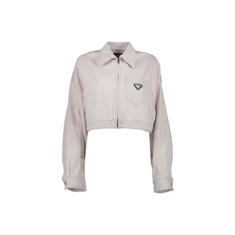 Prada Prada Dirty pink triangle denim jacket 2502-Nextarrow Size US XS / EU 42 / 0 - 1 Thumbnail