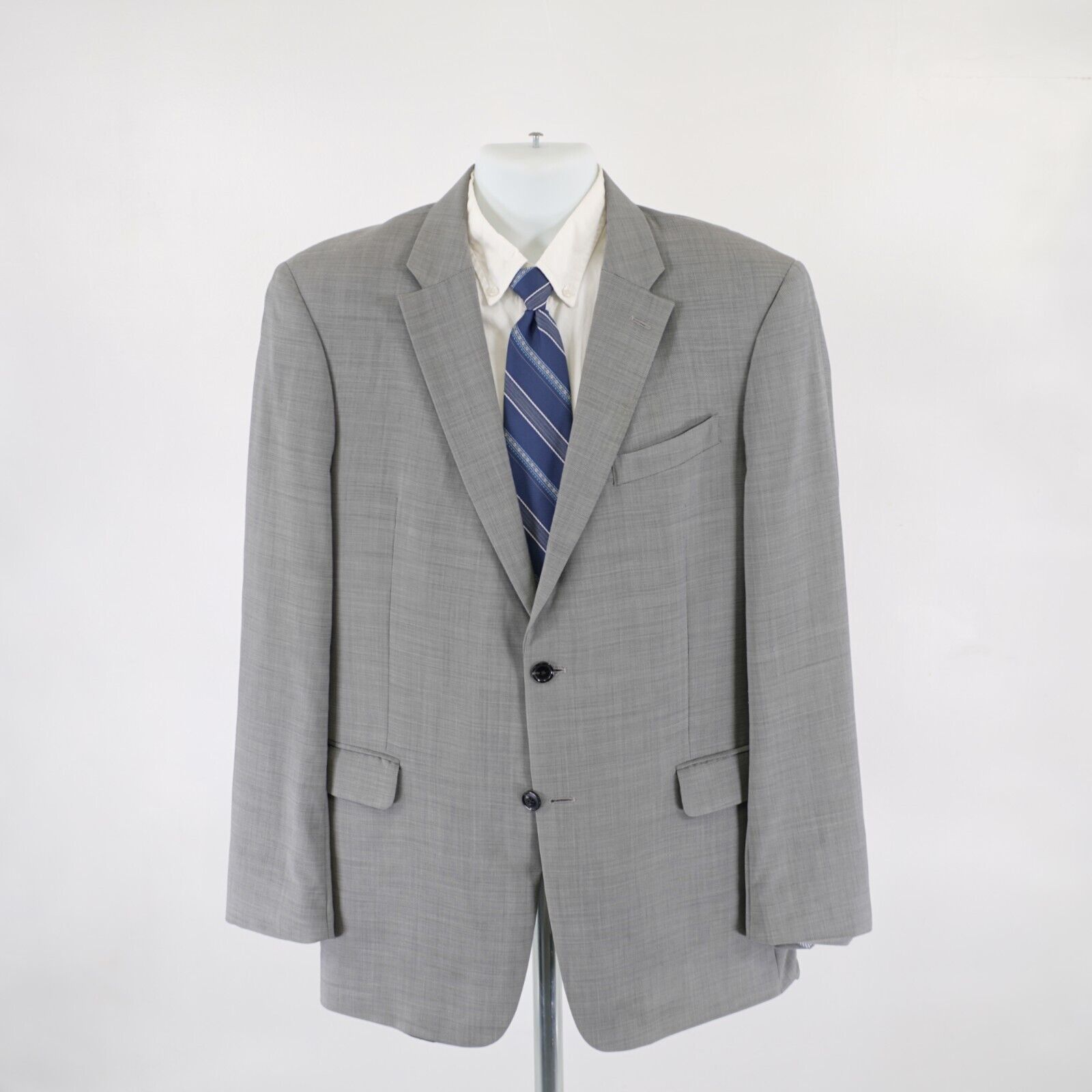 Tommy Hilfiger DAMAGED Tommy Hilfiger Wool Gray Sharkskin 42R 2 Button Blaz Size 42R - 6 Thumbnail