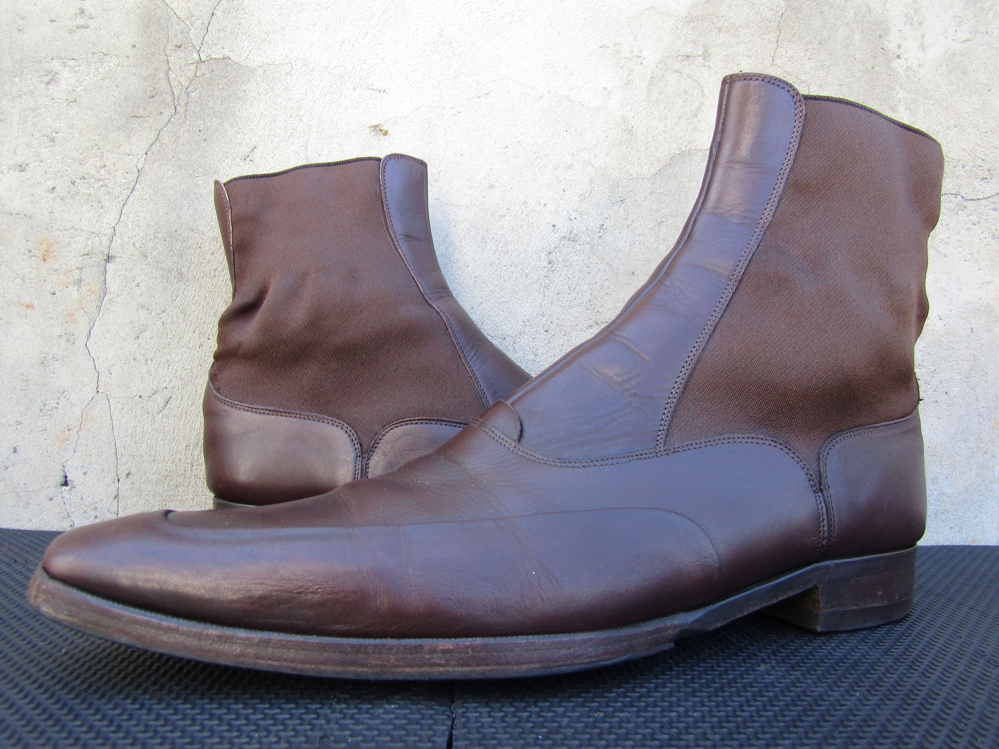 Dolce & Gabbana D&G Dolce & Gabbana Brown Leather Ankle Chelsea Size US 10 / EU 43 - 1 Thumbnail