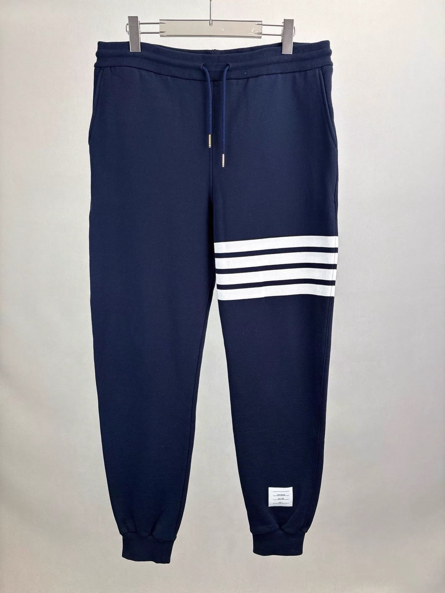 Thom Browne Blue Jogger Pants with White Stripes Size US 32 / EU 48 - 1 Thumbnail