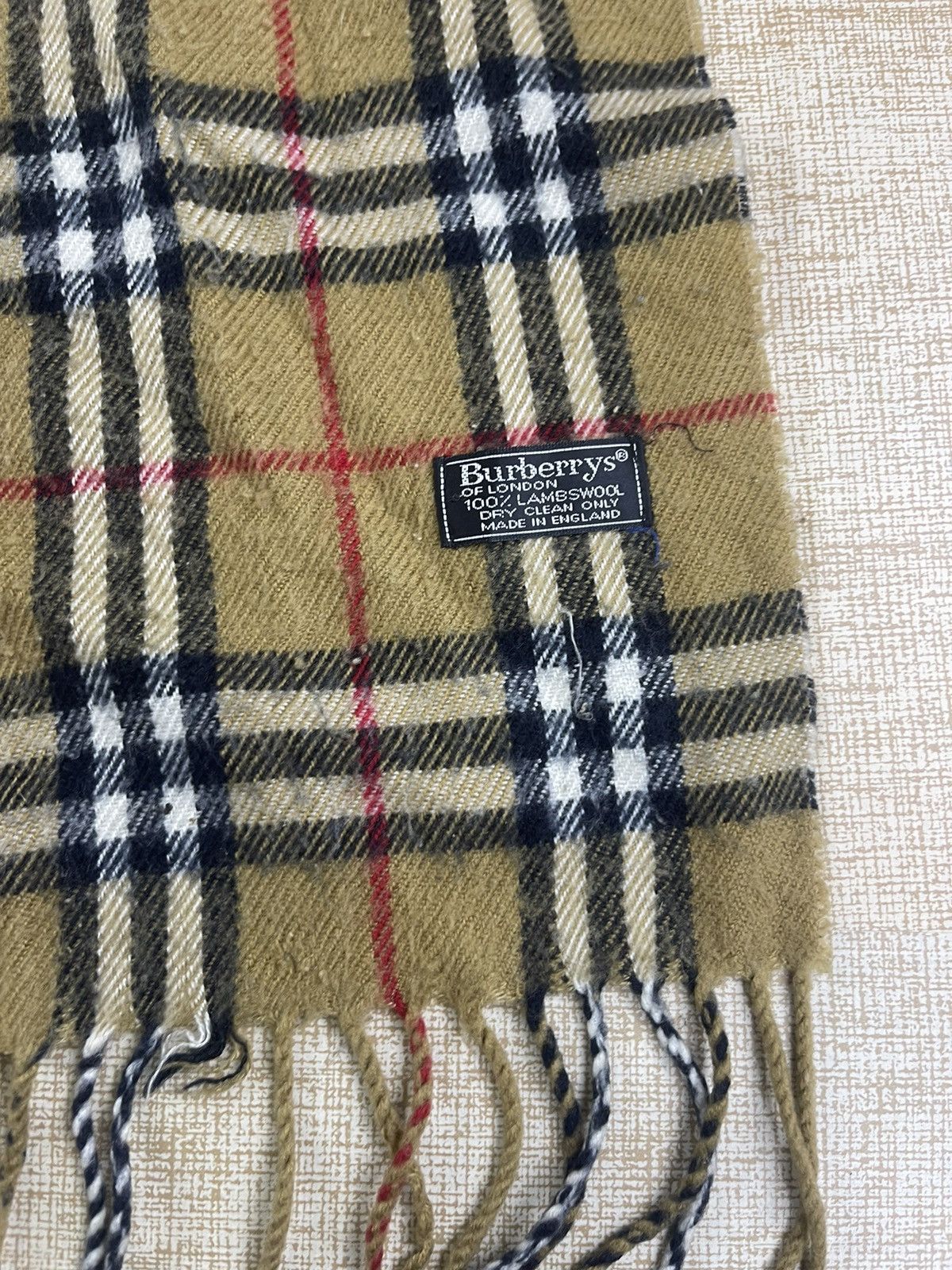 Burberry × Vintage Vintage BURBERRYS ENGLAND Lambswool Scarf/Muffler/Neckwear Size ONE SIZE - 2 Thumbnail