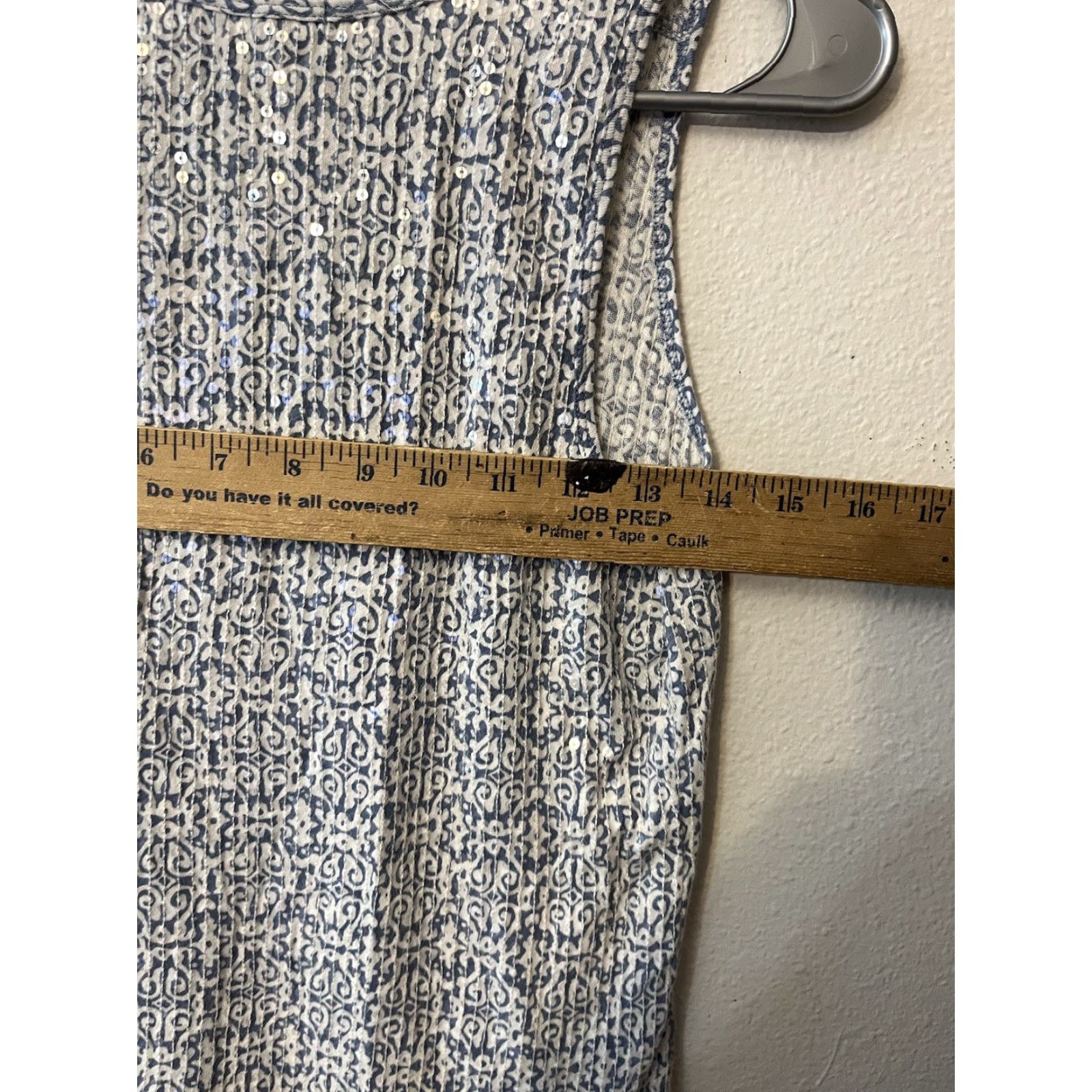 J.Crew J Crew Tank Top Sunlit Sequin Print Blue White Size Small Womens #67688 EUC Size S / US 4 / IT 40 - 5 Thumbnail