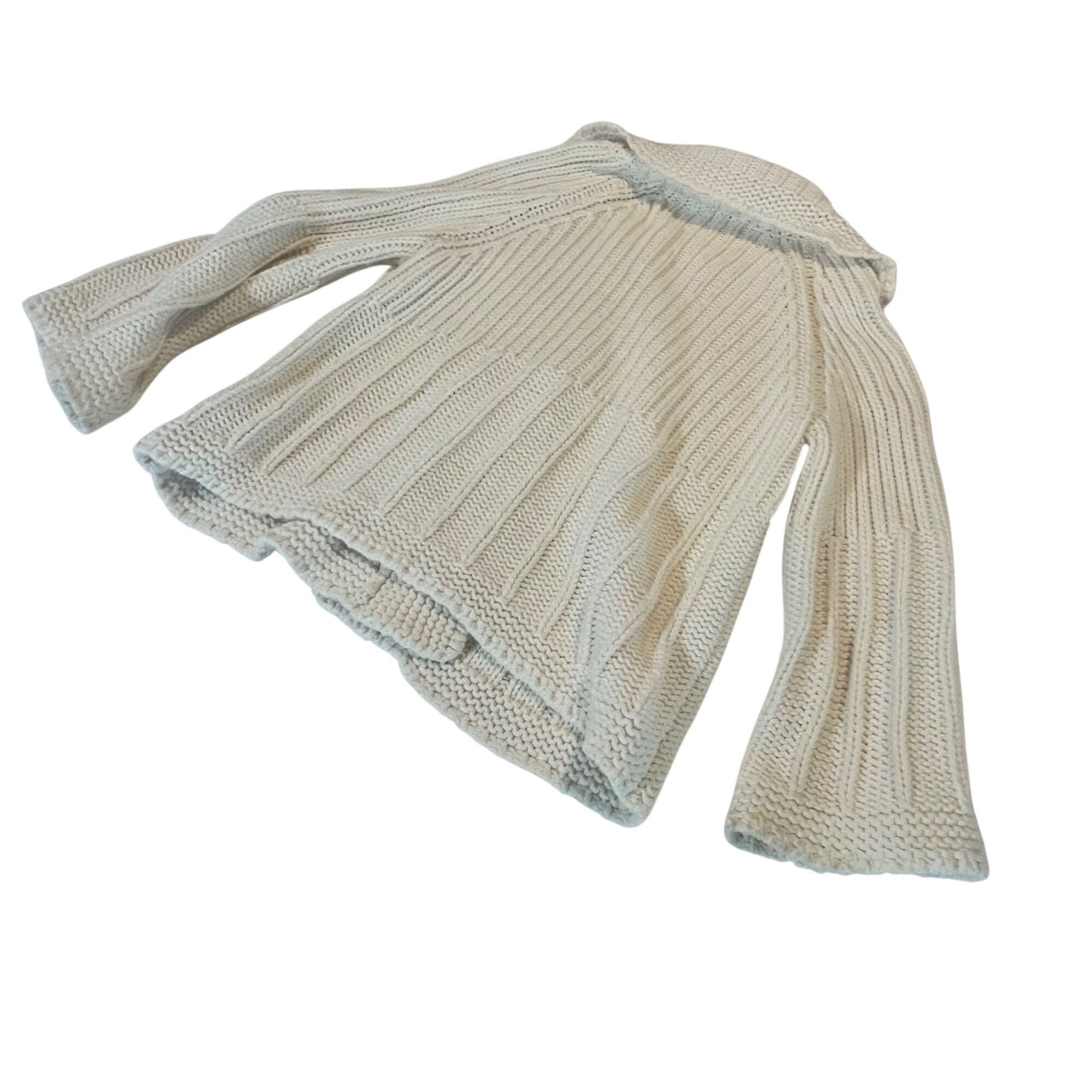 Liz Claiborne Liz Claiborne Womens Cream Thick Knit Cardigan Sweater Large Size L / US 10 / IT 46 - 3 Thumbnail