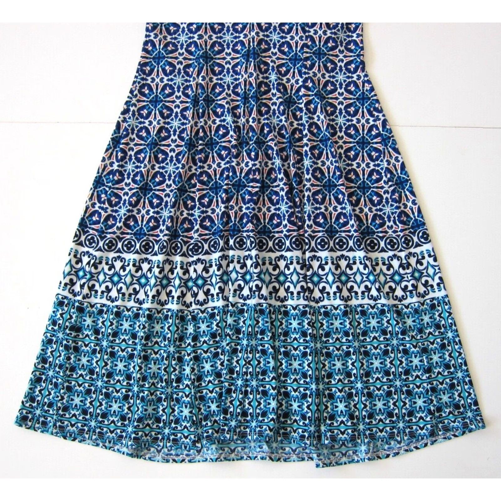 Vintage Wisp Dress 8 Sleeveless Shift A-Line Halter Tank Blue Floral High Neck N/A Size M / US 6-8 / IT 42-44 - 7 Thumbnail