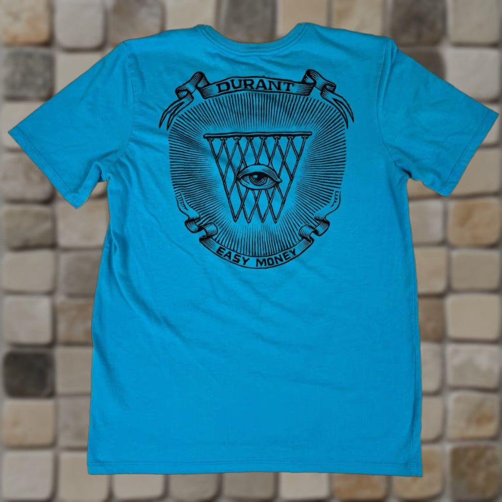 Nike Nike KD Kevin Durant 'Easy Money' T-Shirt Men's M Blue Nike Dri-FIT Short Sleeve Crew Neck Double-Sided 2015 Sports Graphic Print Logo Variety Size US M / EU 48-50 / 2 - 1 Thumbnail