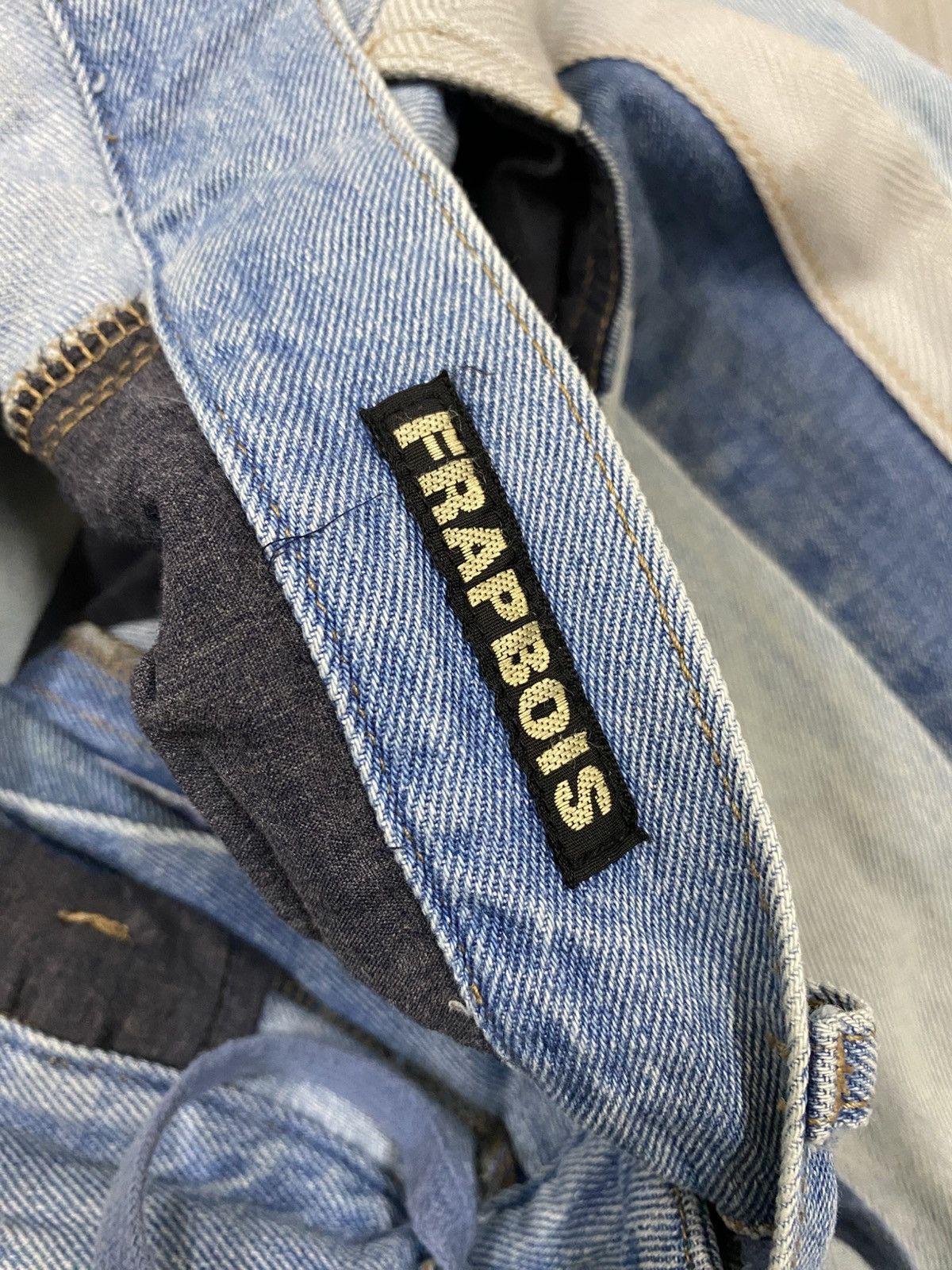 Issey Miyake Frapbois by Issey Miyake Patchwork Denim Pants | Avant Garde Size US 30 / EU 46 - 8 Thumbnail
