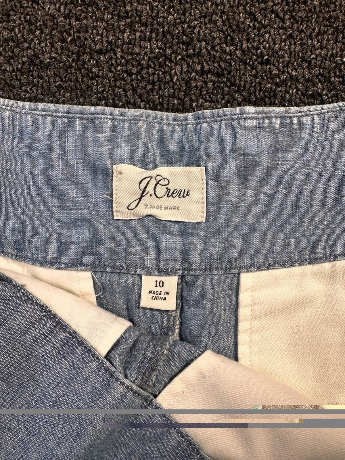 J.Crew J.Crew Womens Blue Chambray High Rise Short Side Zip Size 10 Size 32" / US 10 / IT 46 - 7 Thumbnail