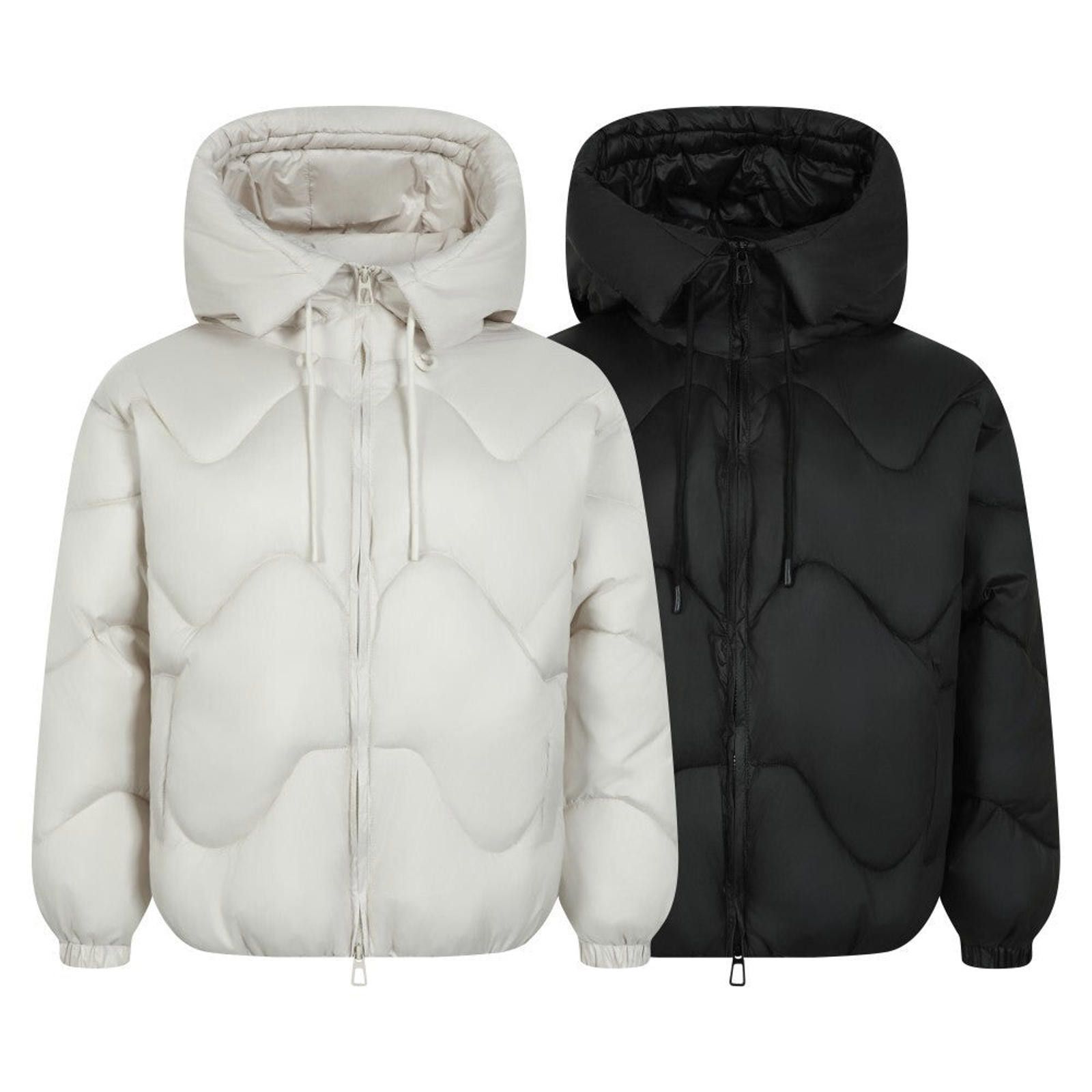 Japanese Brand Black Quilted Puffer Jacket, Men's Hooded Winter Coat Size US L / EU 52-54 / 3 - 6 Thumbnail