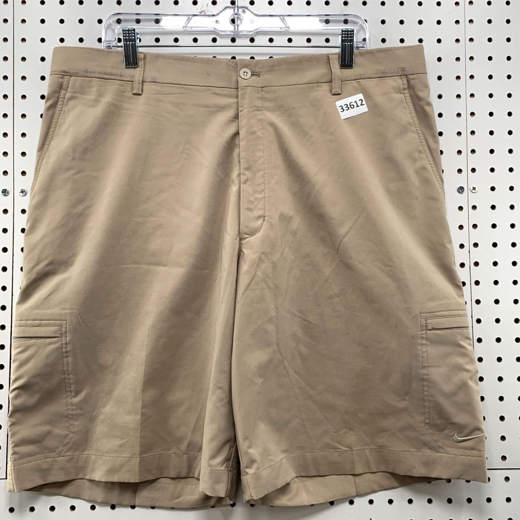 Nike Nike Shorts Mens 36x10 Brown Beige Khaki Casual FITS 36X10 Front Flat Front Chino Nike Mens Shorts Size US 36 / EU 52 - 6 Thumbnail