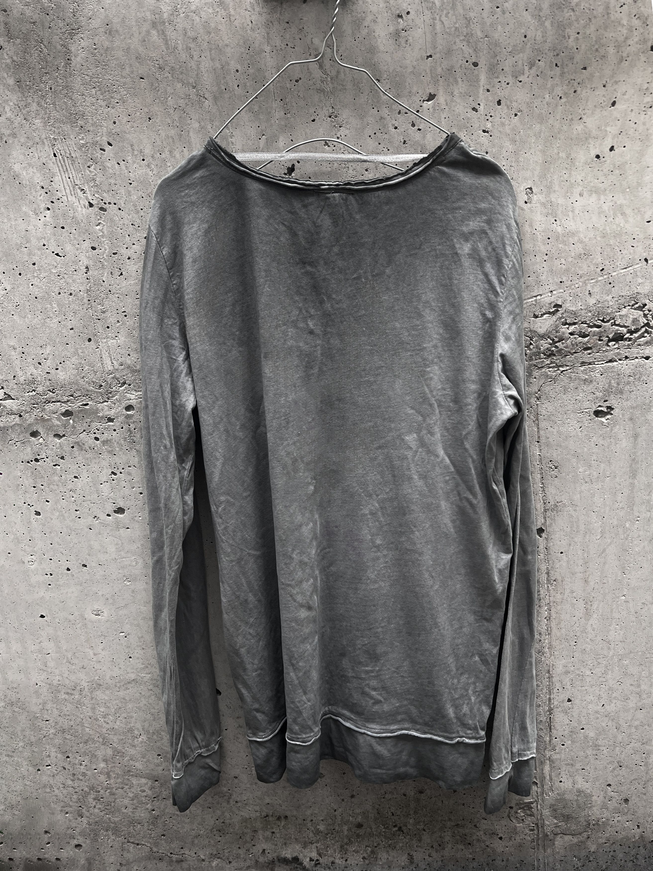 Japanese Brand Grey Washed Long Sleeve Minimal Avant Top Size M / US 6-8 / IT 42-44 - 2 Thumbnail