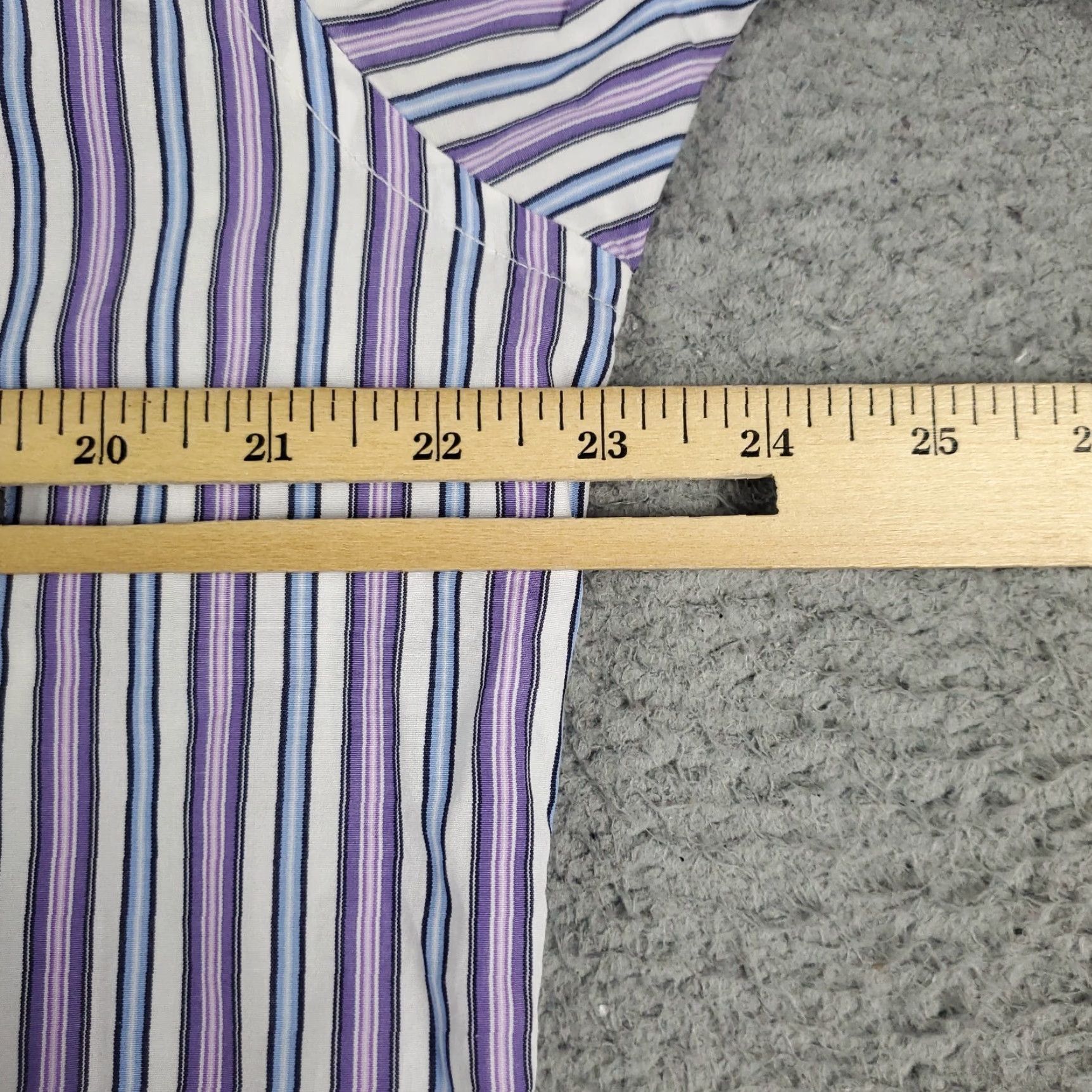 BUGATCHI Bugatchi Uomo Button-Up Shirt Men's Medium Purple Striped Long Sleeve Classic Fit Size US M / EU 48-50 / 2 - 5 Thumbnail