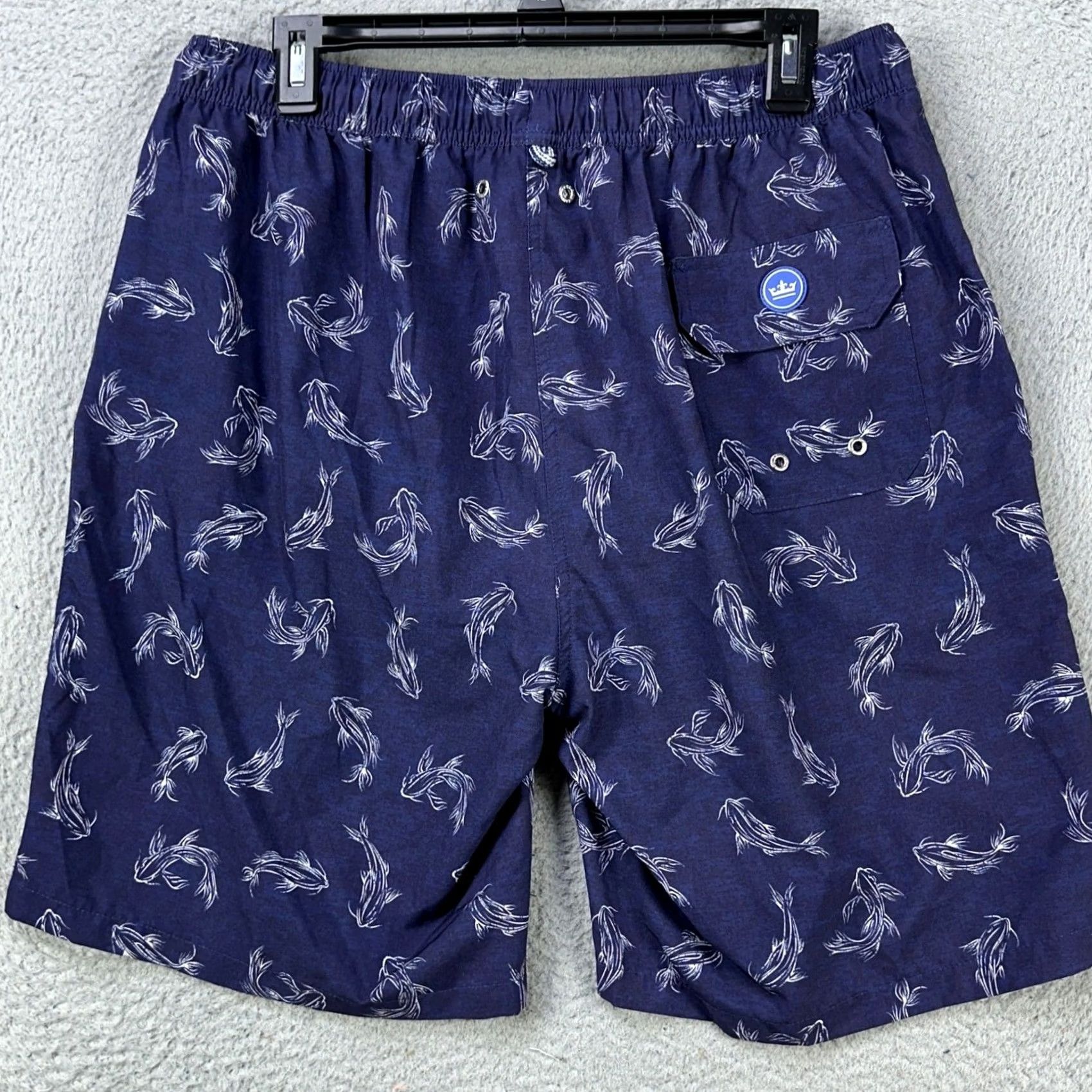 Peter Millar Peter Millar Seaside Swim Trunks Mens Large Blue Koi Fish Print Board Shorts Size US 33 - 2 Thumbnail