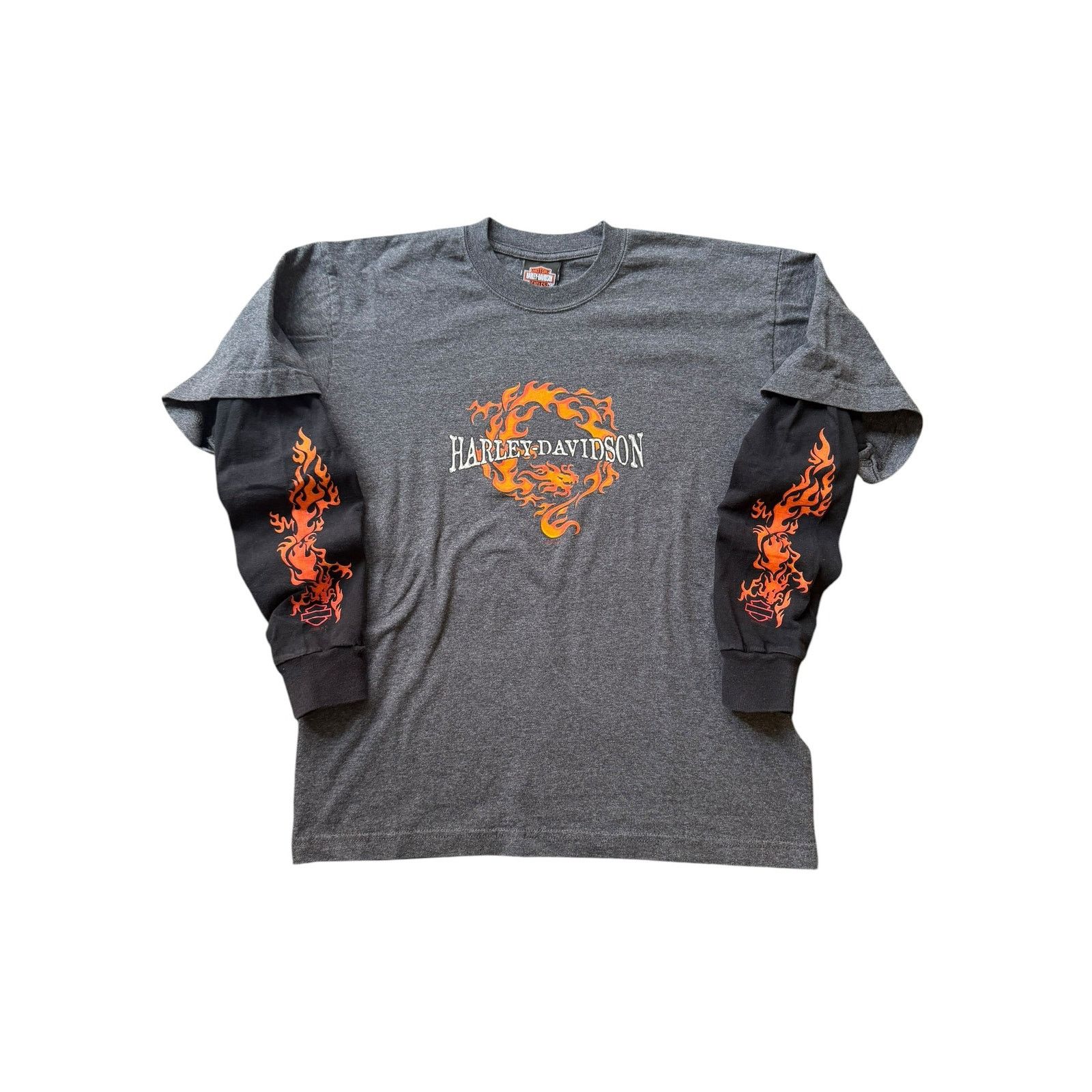 Harley Davidson Vintage Harley Davidson Flame Thermal Long Sleeve Size US M / EU 48-50 / 2 - 1 Thumbnail