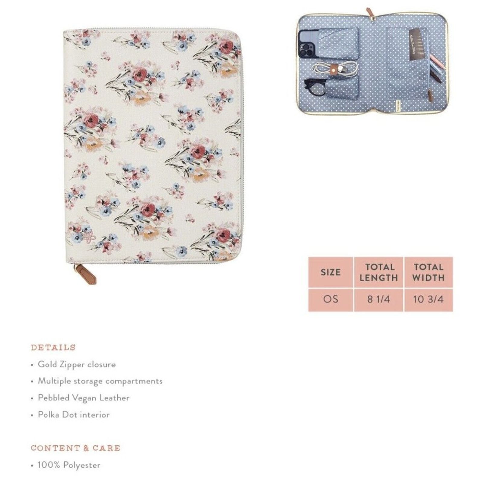 Designer Matilda Jane On The Go Vegan Floral Tablet Organizer Case Size ONE SIZE - 4 Thumbnail